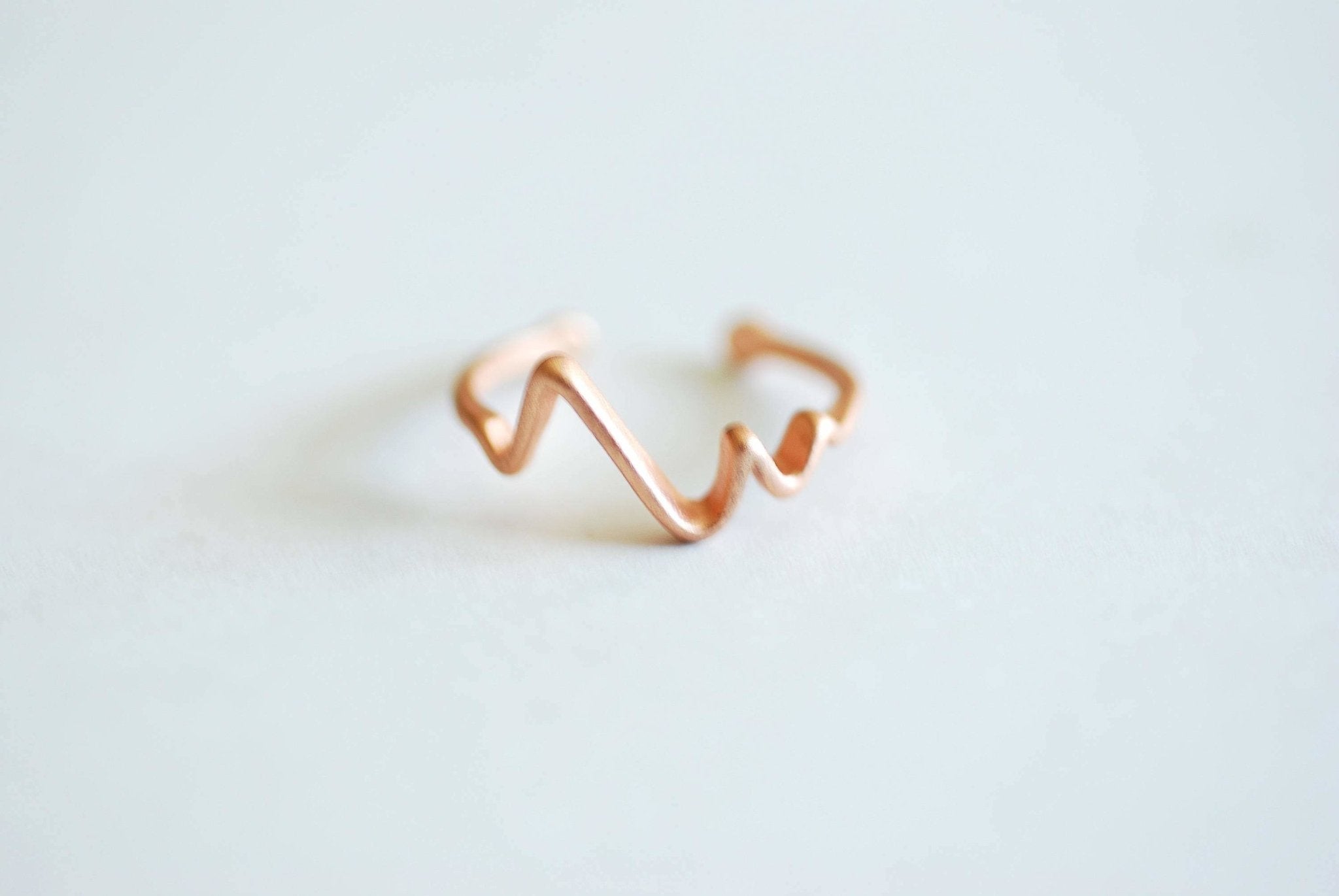 Heartbeat Ring, Choose Sterling Silver, Gold, Rose Gold, Adjustable Heartbeat Ring, Electrocardiogram Ring, Heart Rate Ring, Wave Ring, - HarperCrown