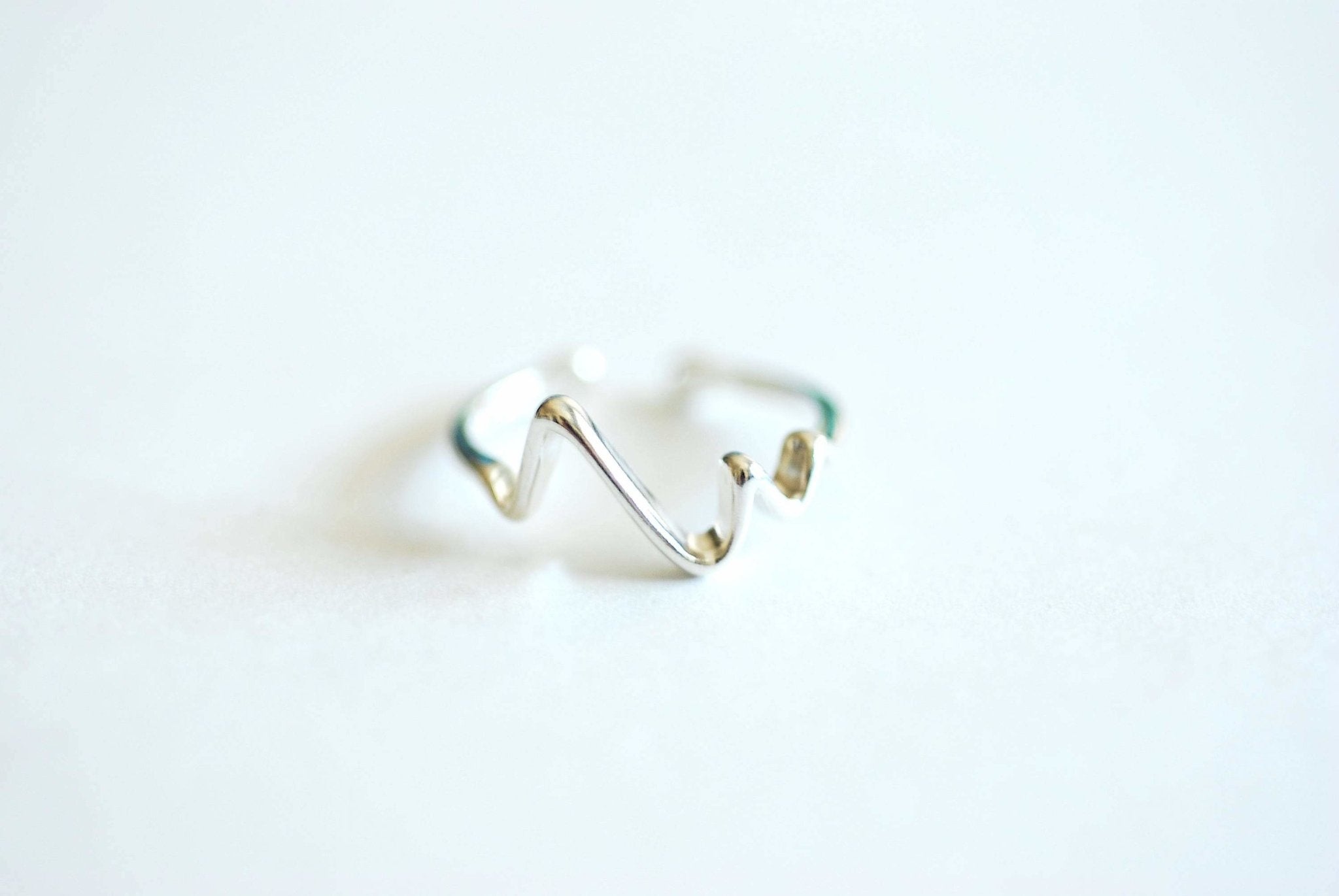 Heartbeat Ring, Choose Sterling Silver, Gold, Rose Gold, Adjustable Heartbeat Ring, Electrocardiogram Ring, Heart Rate Ring, Wave Ring, - HarperCrown