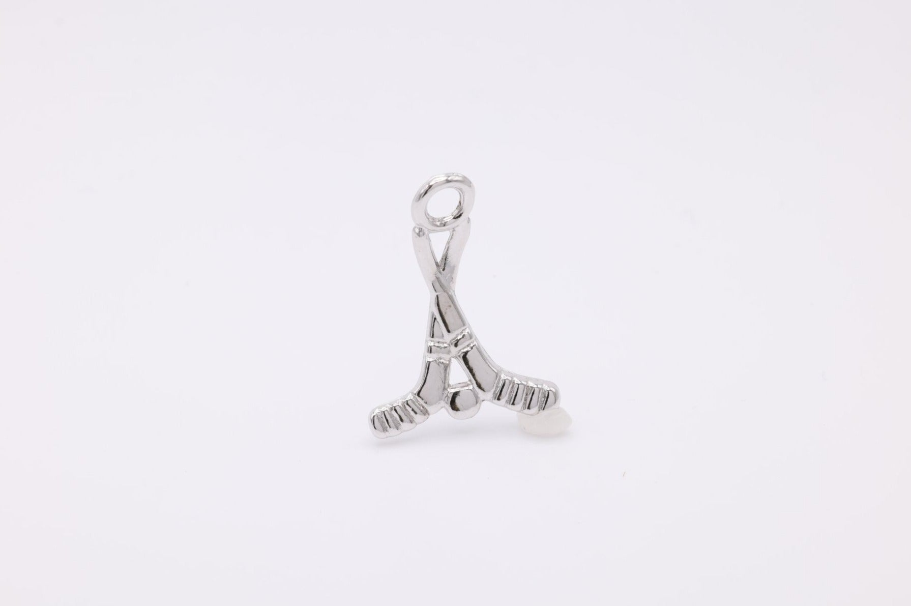 Hockey Sticks and Puck Wholesale Charm, 925 Sterling Silver, 602 - HarperCrown