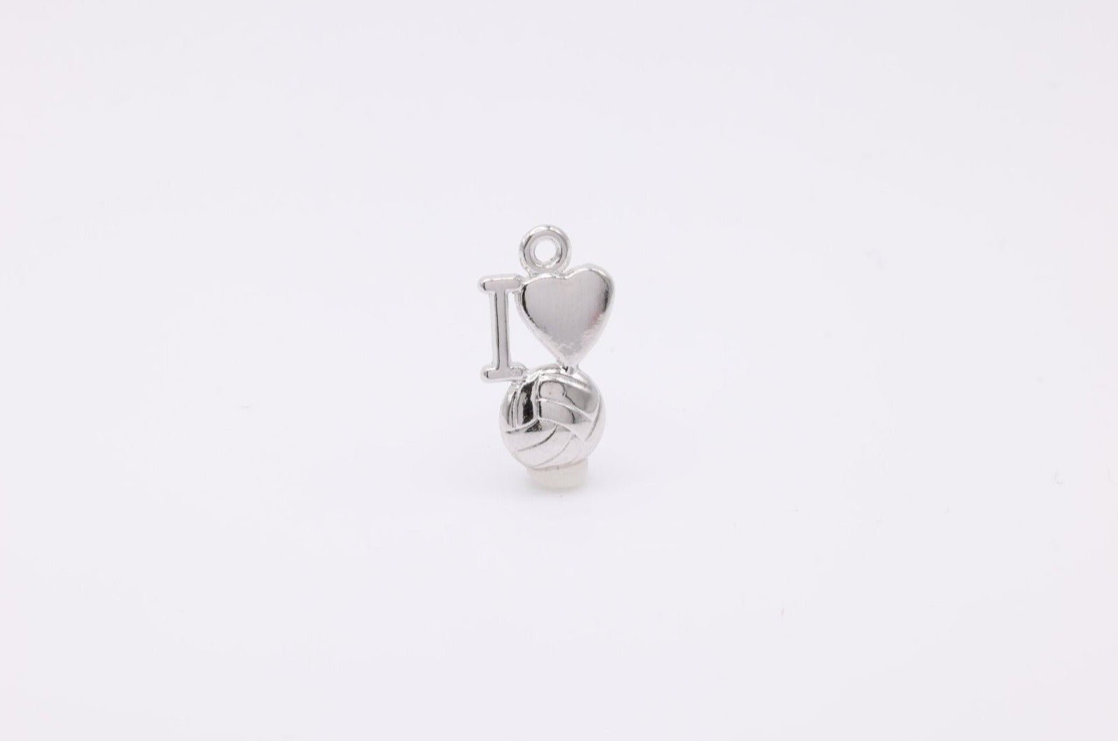 "I Love Volleyball" Wholesale Charm, 925 Sterling Silver, 608 - HarperCrown