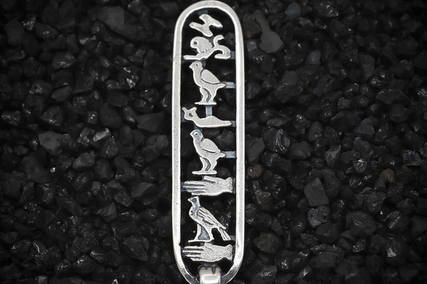 "I Love You Dad" Cartouche Hieroglyph Ancient Egyptian Charm | 925 Sterling Silver, Oxidized or 18K Gold Plated | Jewelry Making Pendant - HarperCrown