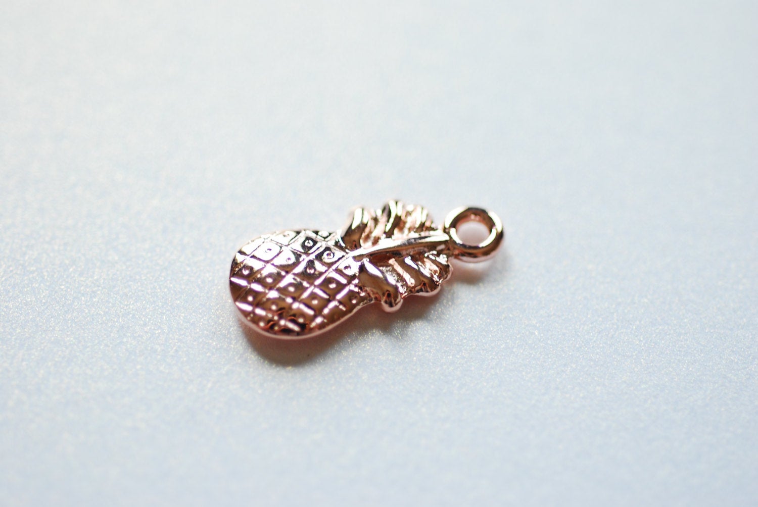 Pineapple Charm, Gold-Plated Sterling Silver, 20mm x 9mm, Hawaiian Pineapple Dole Charm Pendant, Pineapple Charm, Fruit Charm