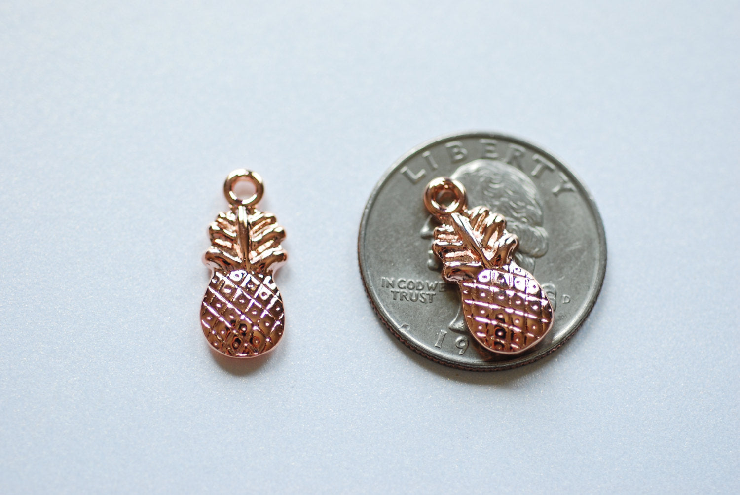 Pineapple Charm, Gold-Plated Sterling Silver, 20mm x 9mm, Hawaiian Pineapple Dole Charm Pendant, Pineapple Charm, Fruit Charm