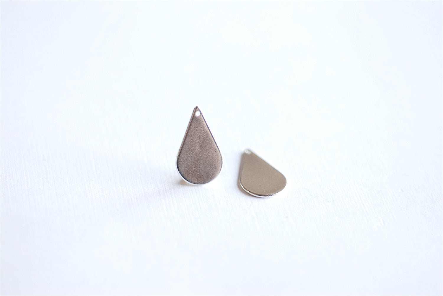Teardrop Charm, Wholesale, 925 Sterling Silver, 19mm x 11mm