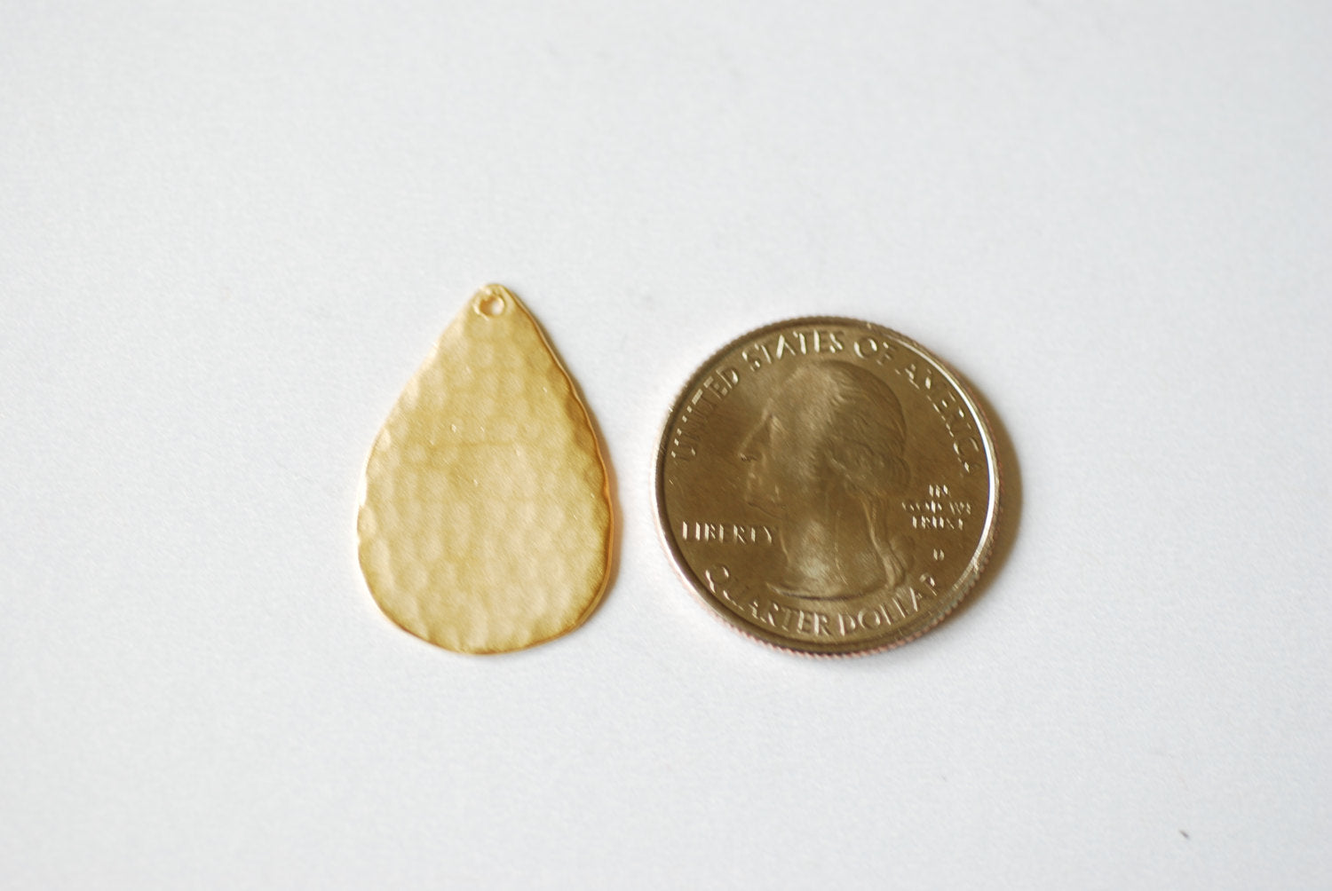 Matte Vermeil Gold Teardrop Earrings- 18k gold plated over Sterling Silver Earring Findings, Gold Hammered Teardrop  Charm, Earrings
