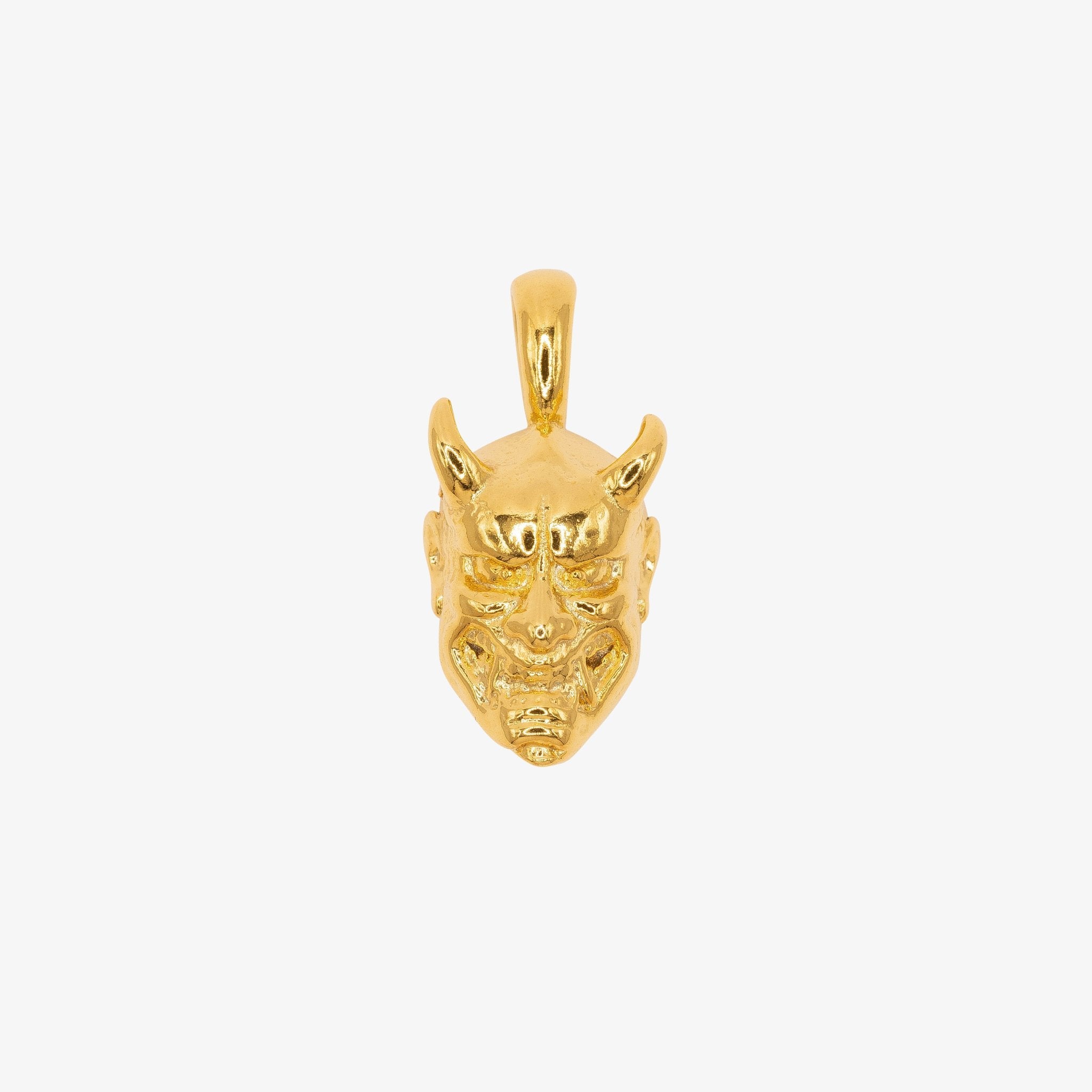 Japanese Kabuki Oni Mask Charm 14K Gold, 305G - HarperCrown