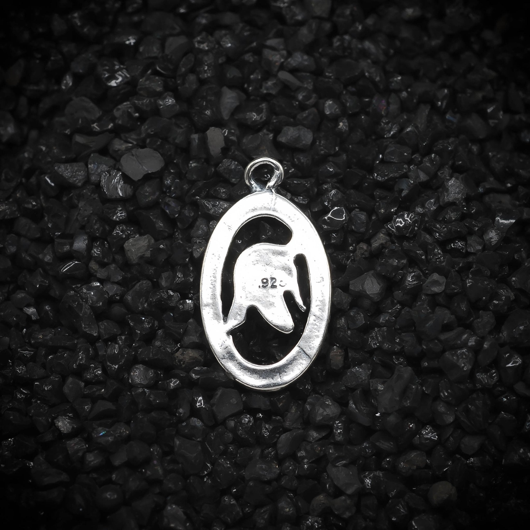 King Tut Charm of Ancient Egypt Side Profile | 925 Sterling Silver, Oxidized | Jewelry Making Pendant - HarperCrown