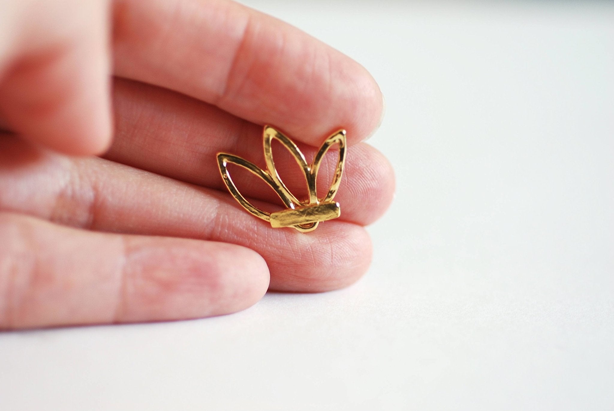 Lotus Flower Ear Jacket Earrings- Choose Sterling Silver, Gold, Rose Gold, front back earrings, Lotus flower stud earrings, bar earrings - HarperCrown