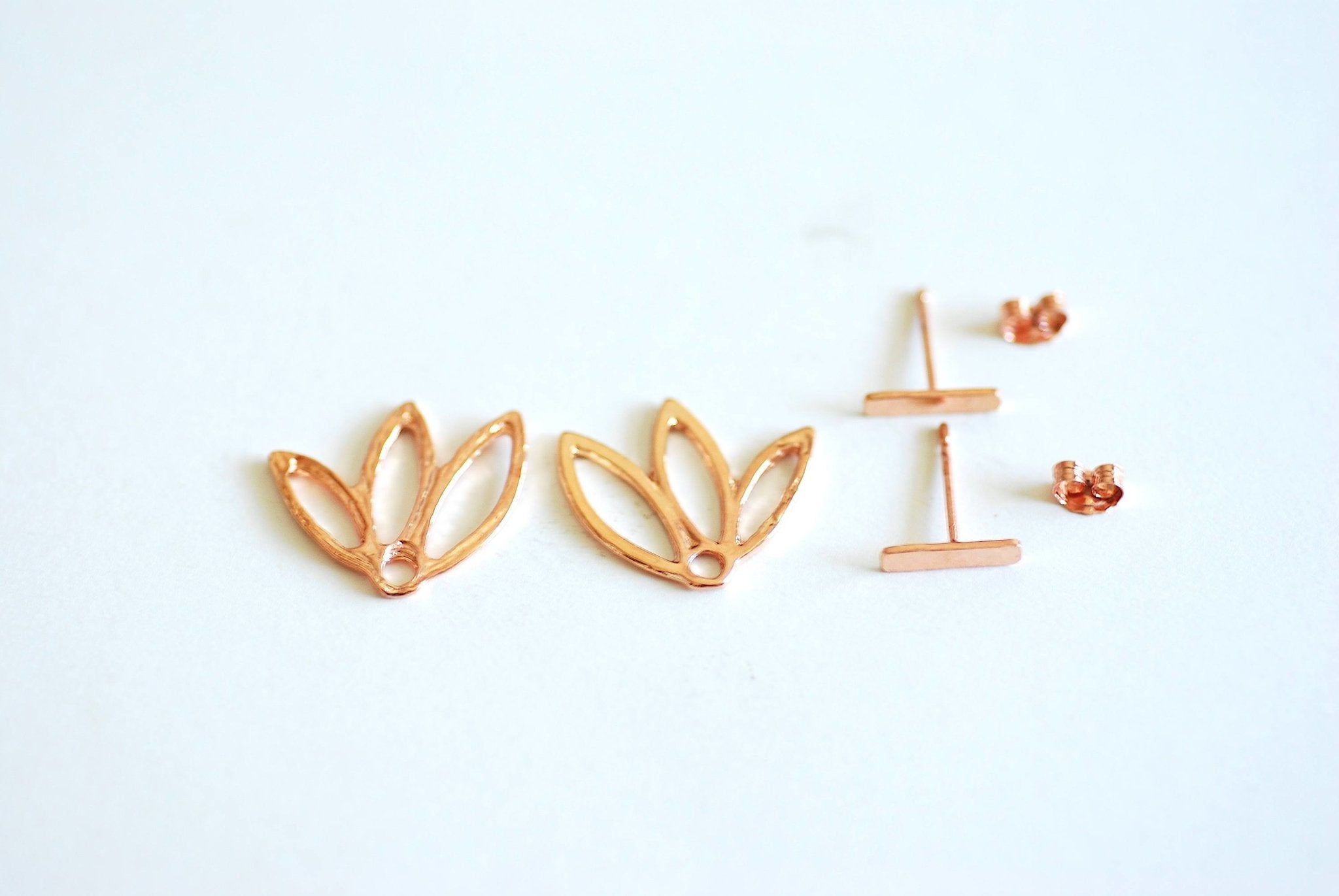 Lotus Flower Ear Jacket Earrings- Choose Sterling Silver, Gold, Rose Gold, front back earrings, Lotus flower stud earrings, bar earrings - HarperCrown