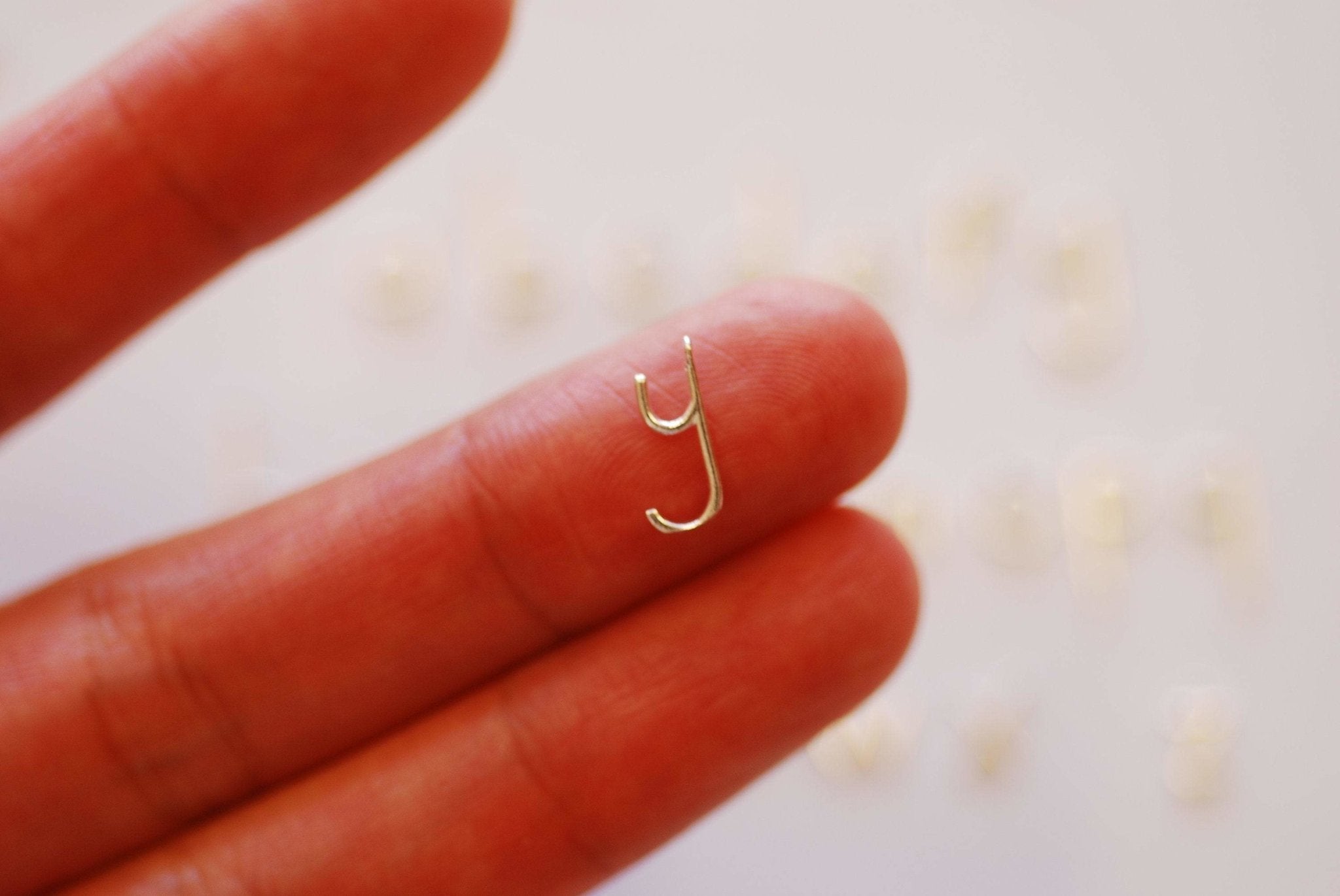 Lower Case Letter Alphabet Initial Drop Charm - Vermeil 18k gold plated 925 sterling silver Letter Bead Charm Tiny Personalized Custom - HarperCrown