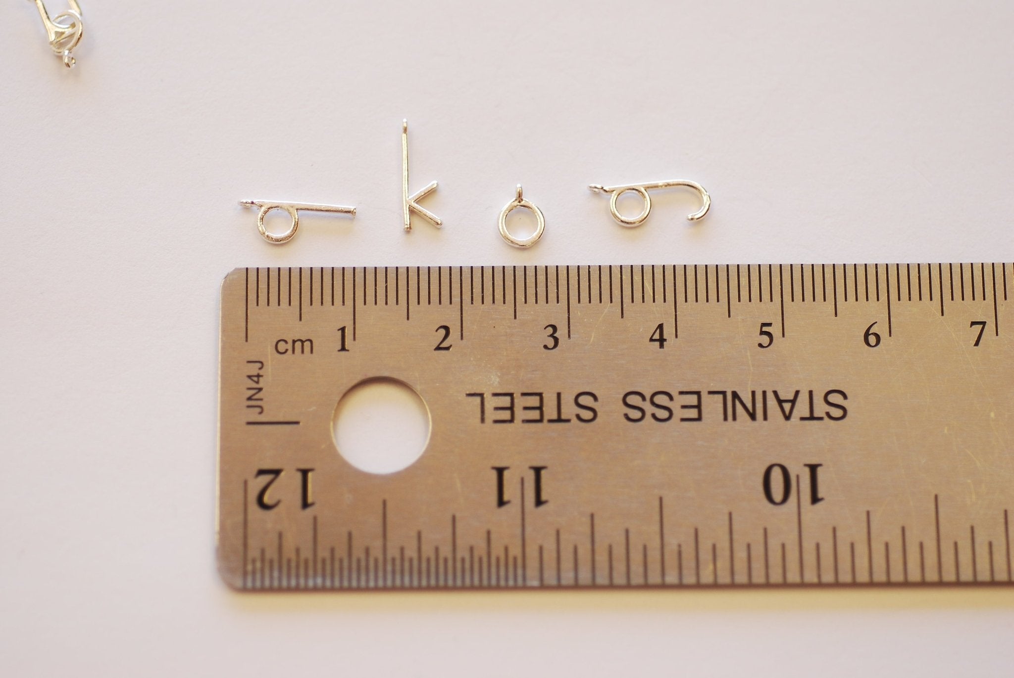 Lower Case Letter Alphabet Initial Drop Charm - Vermeil 18k gold plated 925 sterling silver Letter Bead Charm Tiny Personalized Custom - HarperCrown