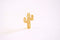 Matte Gold Cactus Charm- 22k Gold Vermeil Gold Cactus, Gold Cactus Charm, Gold Cacti Charm, Desert Plant Cactus, Southwest, Saguaro, 340 - HarperCrown