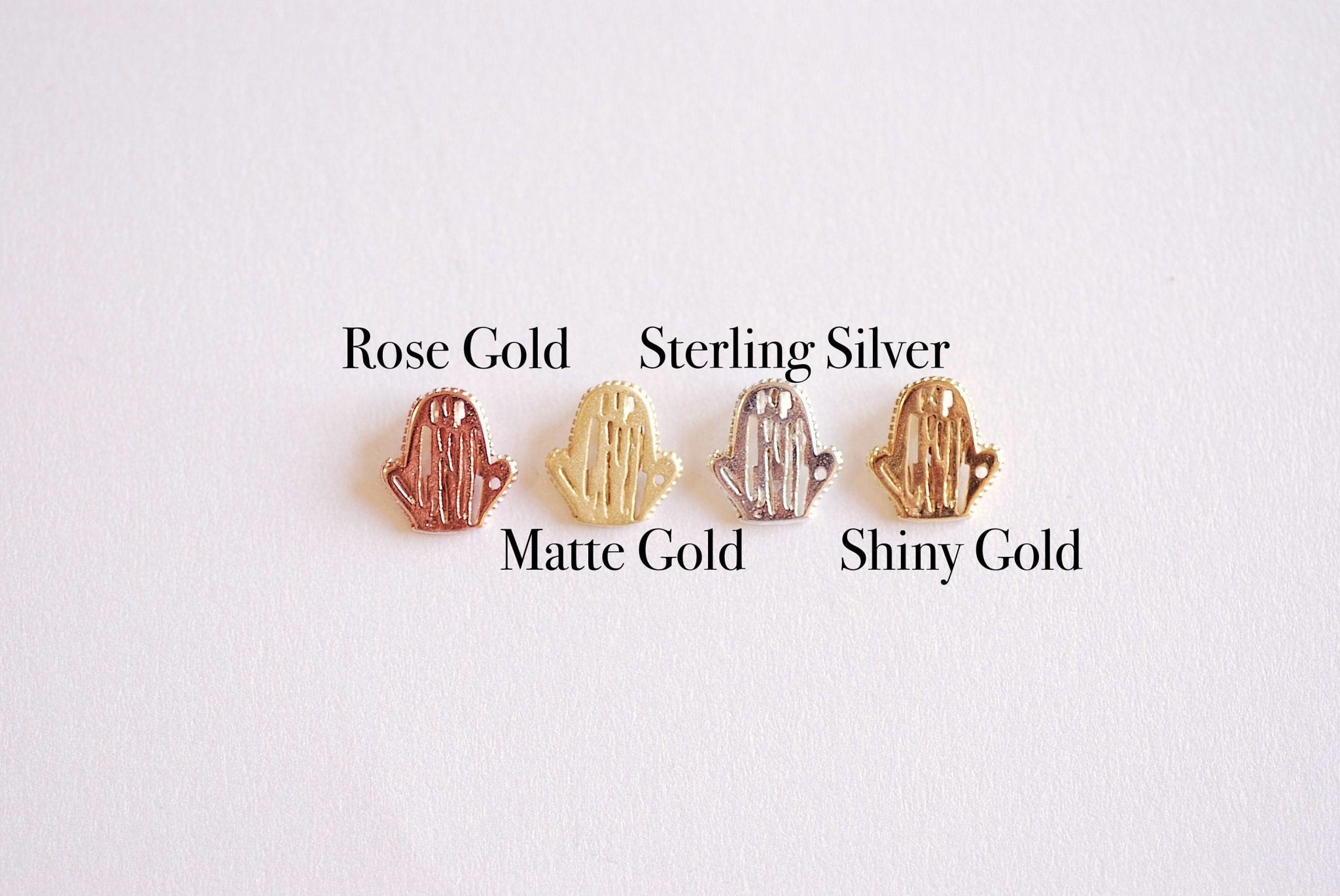 Matte Gold Prickly Pear Cactus Charm Pendant- Vermeil Gold 22k Gold Small Cactus Charm, Desert Plant Cactus, Southwest, Saguaro Charm, 360 - HarperCrown