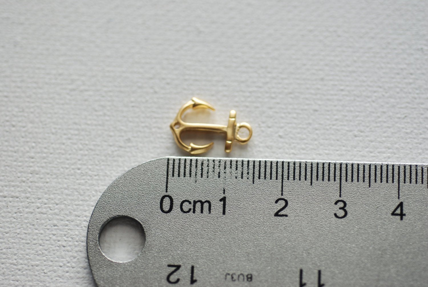 Matte Vermeil Gold Anchor Connector - 18k gold plated over sterling silver, Gold Anchor Link Spacer Connector, Nautical Anchor Charm, 101 - HarperCrown