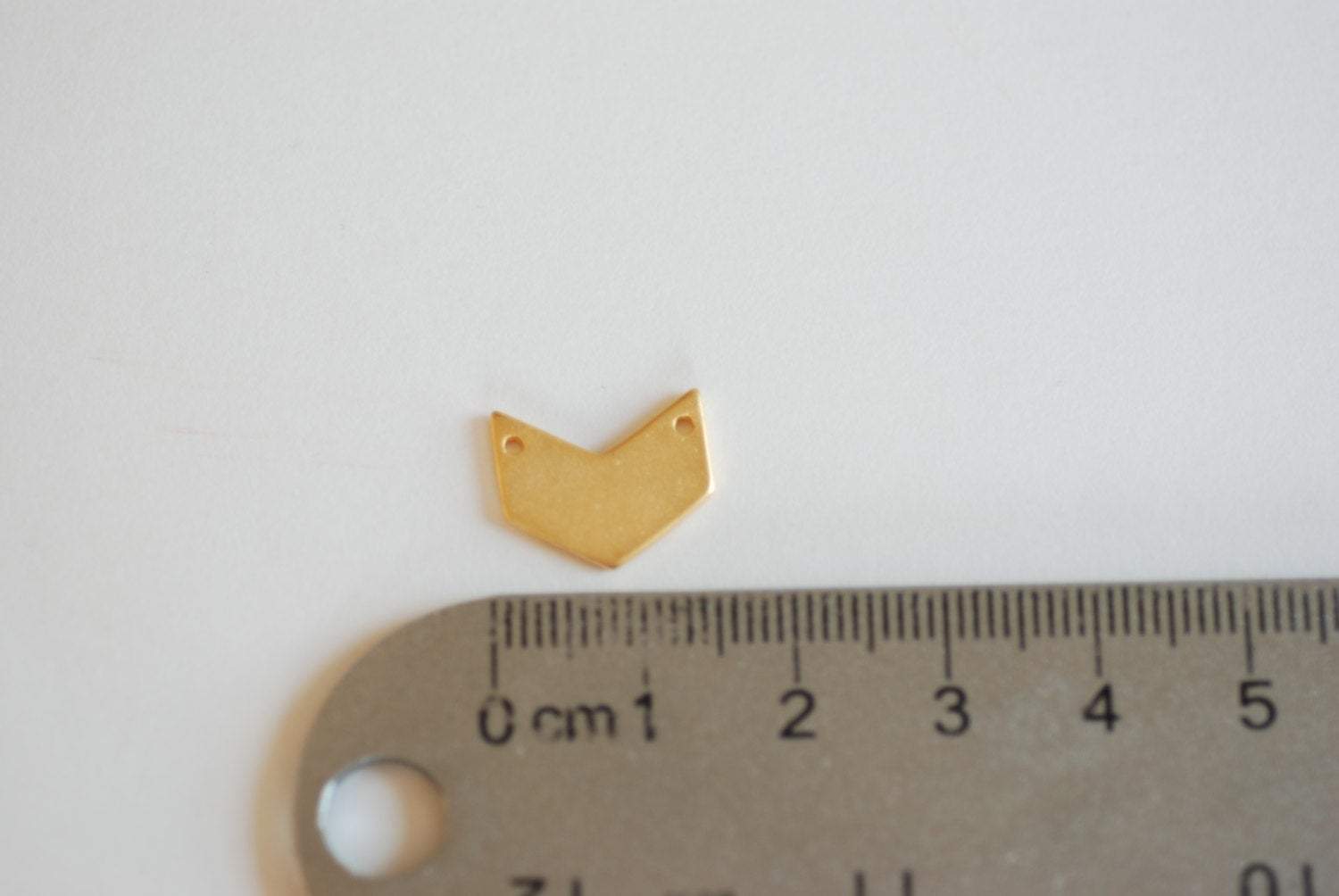 Matte Vermeil Gold Chevron Arrow Connector-18k Gold plated over Sterling Silver Chevron Triangle Charm, Paper Crane Charm,Gold Arrow Charm - HarperCrown