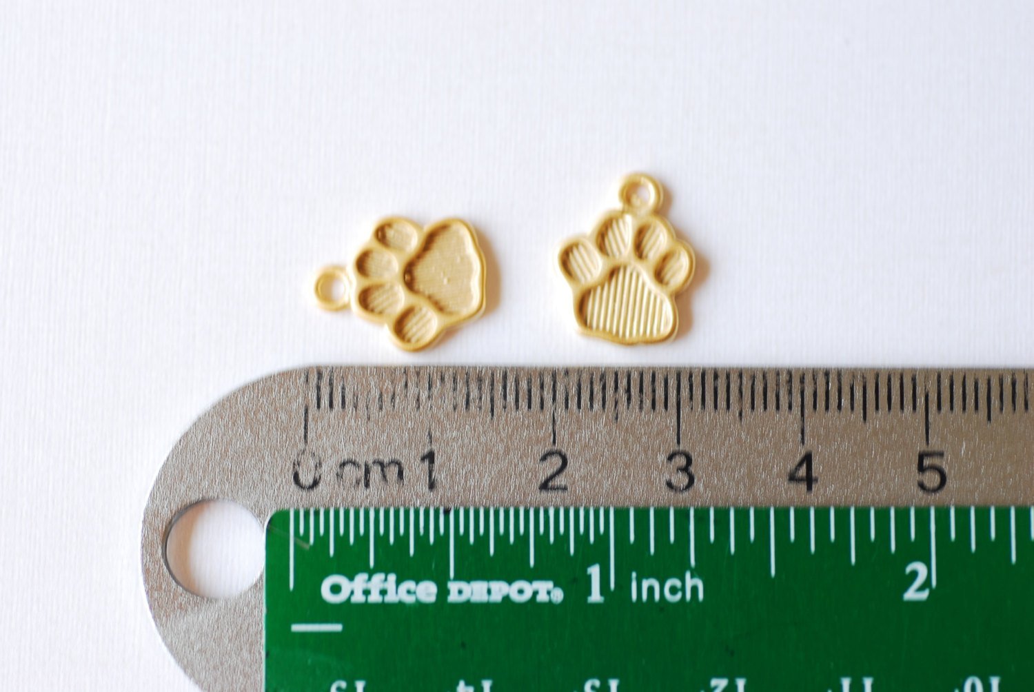 Matte Vermeil Gold Dog Paw Foot Print Charm- 18k gold plated over sterling silver dog paw, gold doggy paw charm pendant, gold dog tag, 206 - HarperCrown