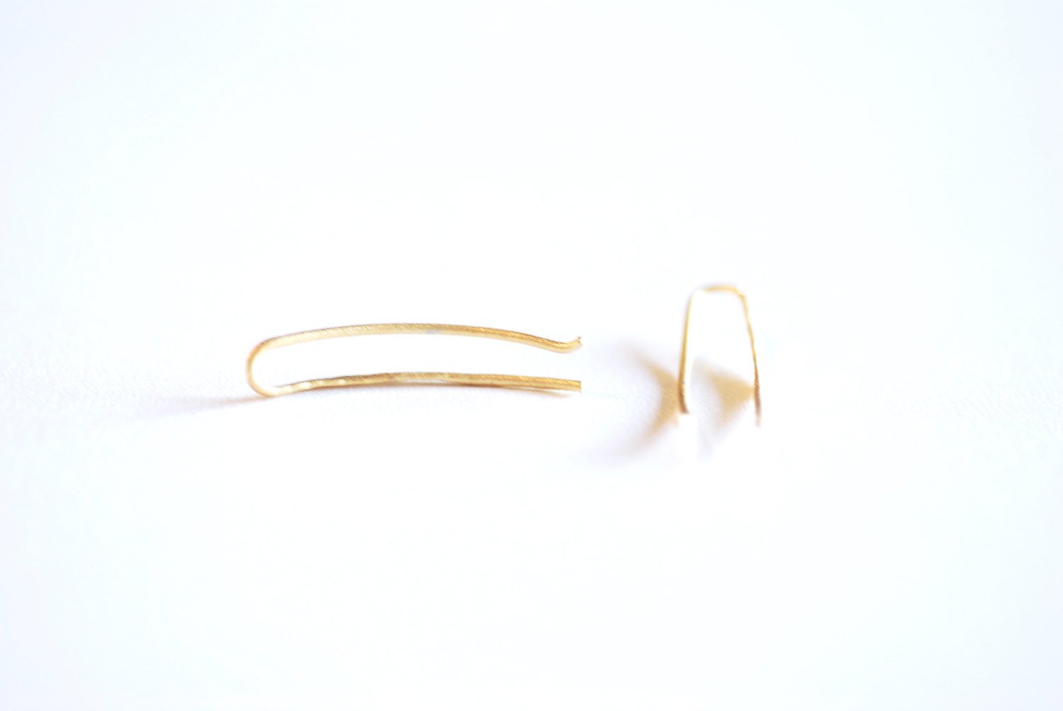 Matte Vermeil Gold Ear Climber Earrings- 22k gold plated Sterling Silver Ear Crawlers, Earring Findings, Curved Bar Earrings, Ear Cuff, 304 - HarperCrown