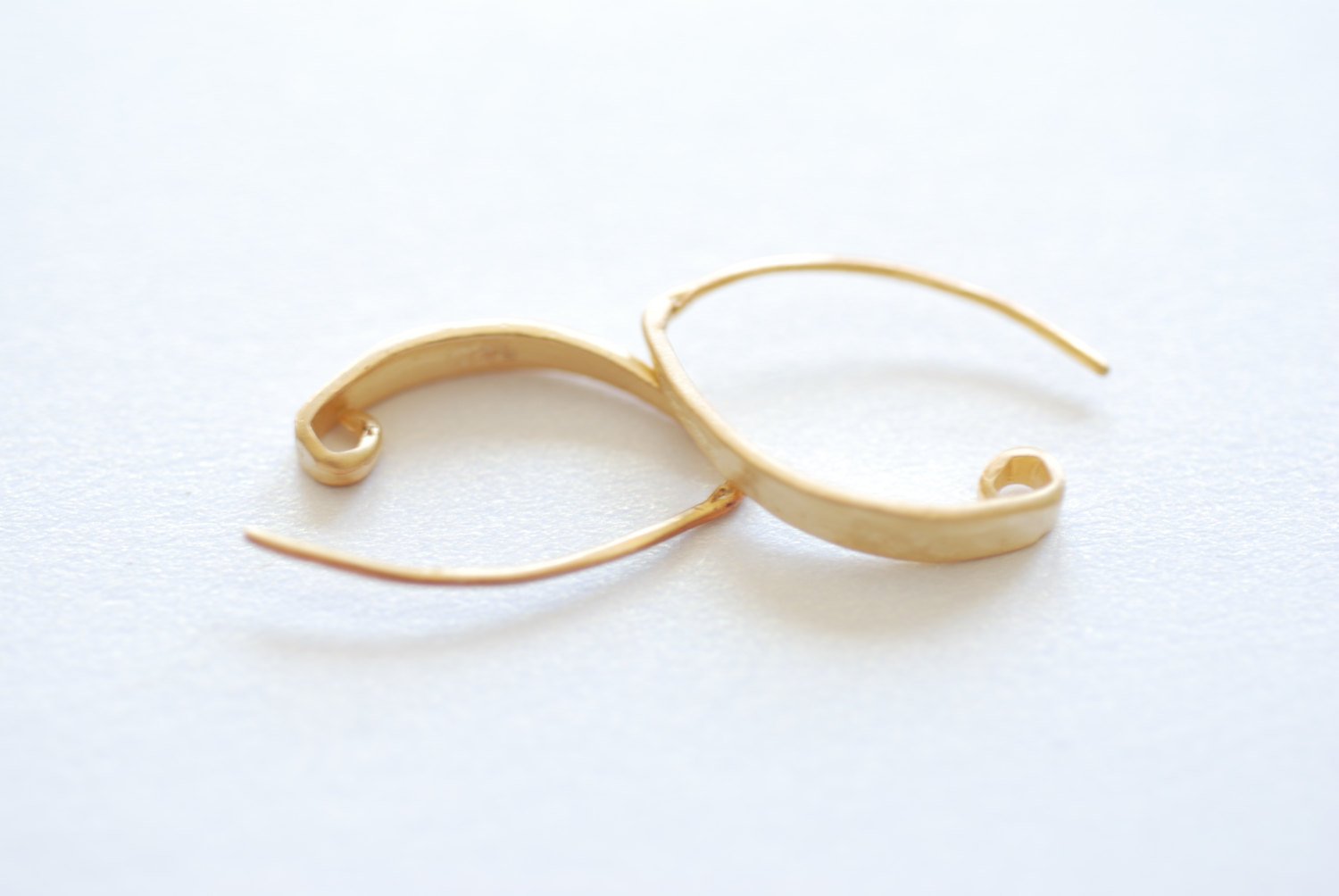 Wholesale Earrings Matte Vermeil Gold Flattened Front Ear wires