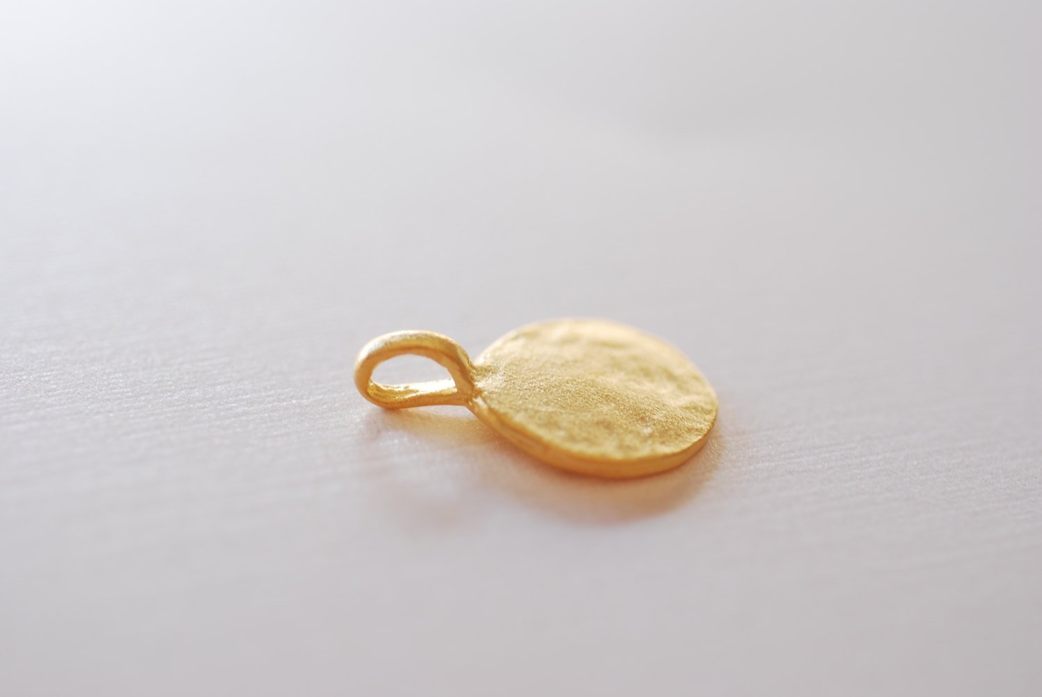 Matte Vermeil Gold Hammered Stamping Disc- 18k gold plated over Sterling Silver, Vermeil Gold Stamping Round Blanks, Gold Round Disc, 97 - HarperCrown