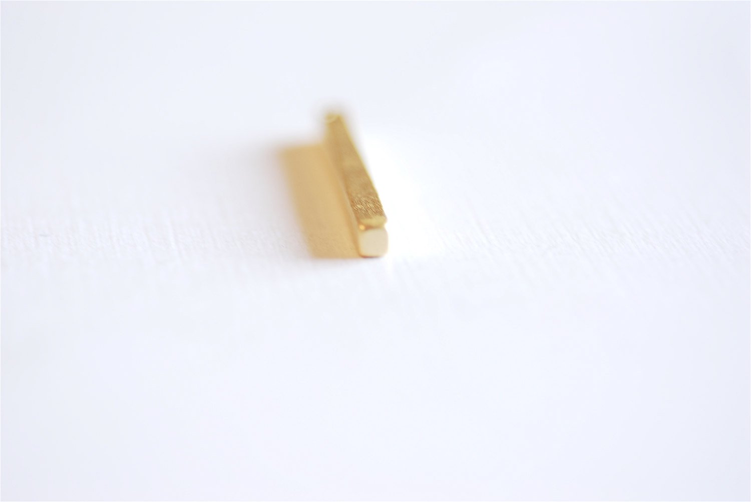 Matte Vermeil Gold Rectangle Bar Drop- 18k gold plated over Sterling Silver Bar, Gold Bar Column, Gold Bar Dangle Charm, Stamping, 238 - HarperCrown