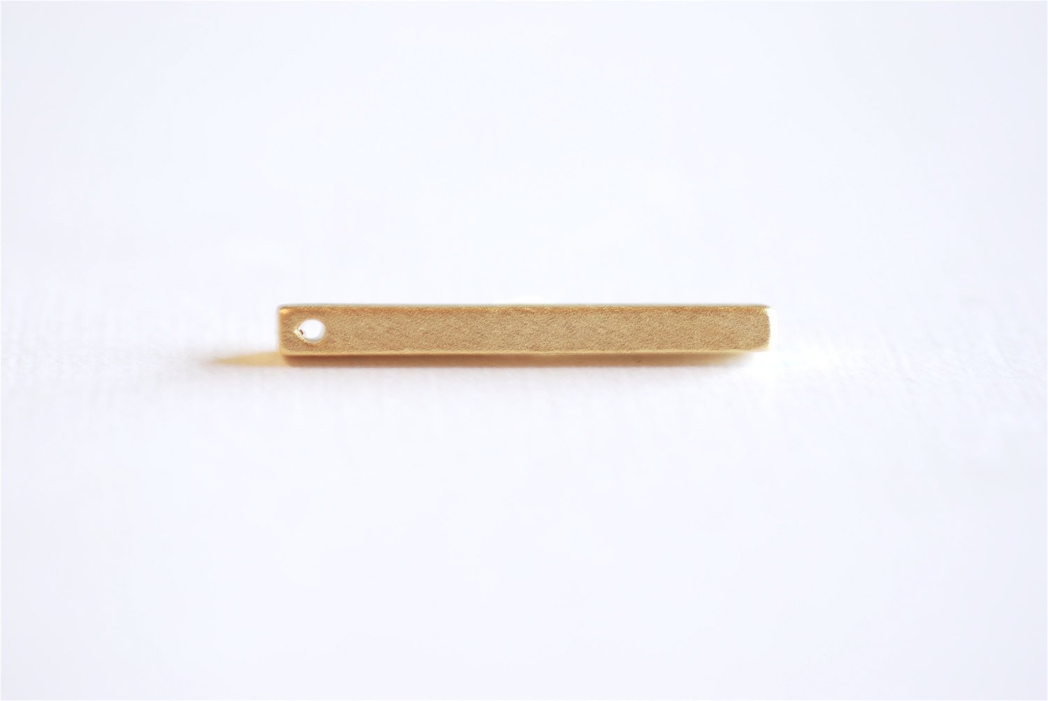 Matte Vermeil Gold Rectangle Bar Drop- 18k gold plated over Sterling Silver Bar, Gold Bar Column, Gold Bar Dangle Charm, Stamping, 238 - HarperCrown