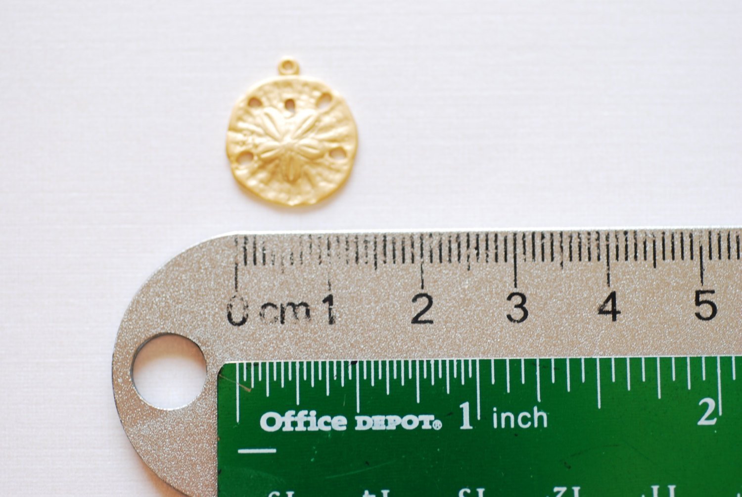 Matte Vermeil Gold Sand Dollar Charm- 18k gold plated Sterling Silver Sand dollar charm, Gold starfish charm, Vermeil Gold Sea Shell, 212 - HarperCrown