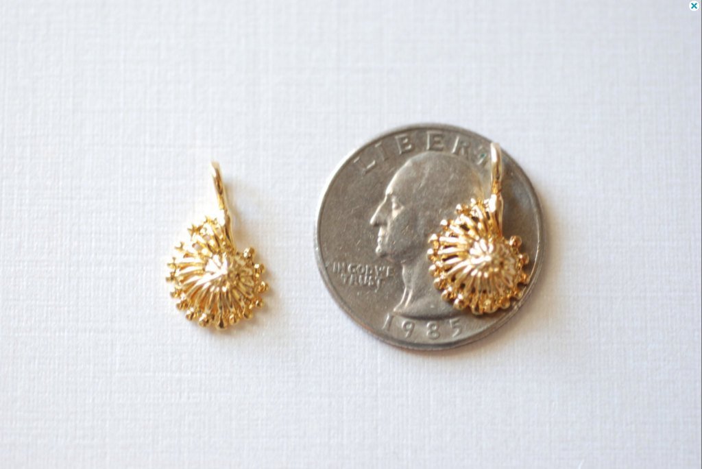 Matte Vermeil Gold Seashell Conch Shell Charm Pendant - 18k gold over sterling silver sea life shell pendants, Vermeil Gold Shell Charm - HarperCrown