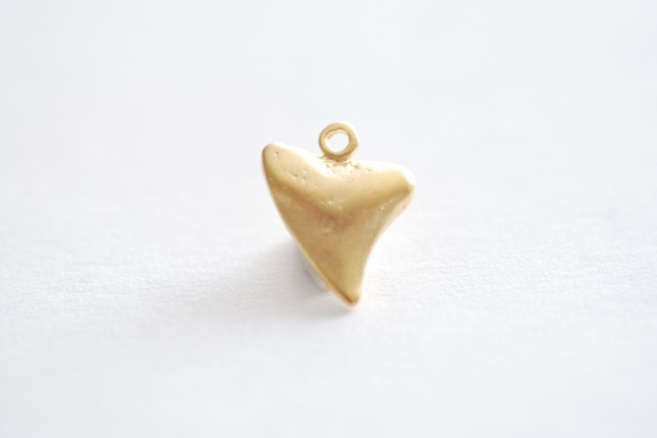 Matte Vermeil Gold Shark Tooth- 18k gold over Sterling Silver Shark Tooth, Real Shark tooth, Gold Dipped Shark tooth Charm Pendant, 73 - HarperCrown