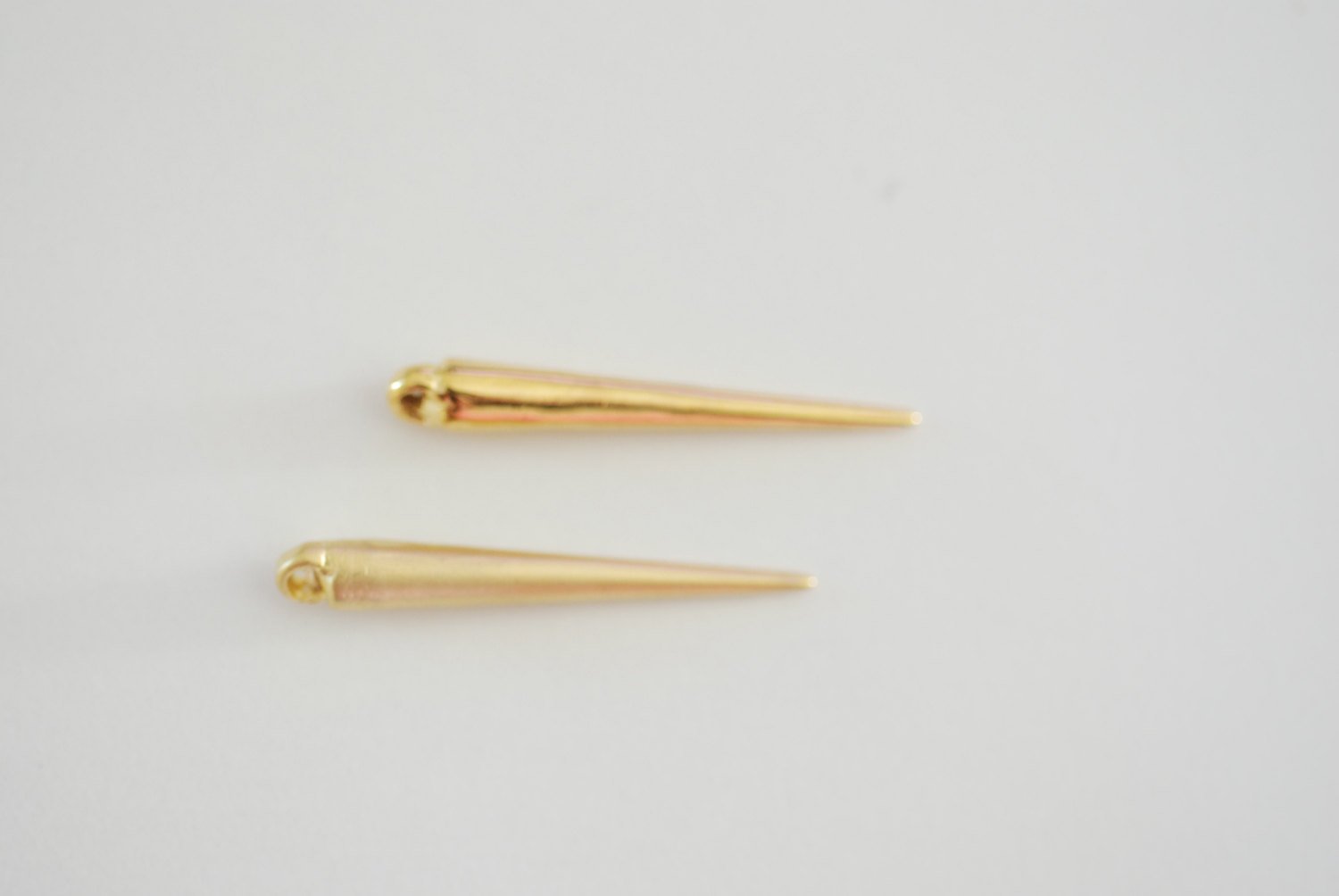 Matte Vermeil Gold Spike Charm - 18k gold plated over sterling silver, Needle charm, dagger spike charm or pendant, Wholesale Supply - HarperCrown