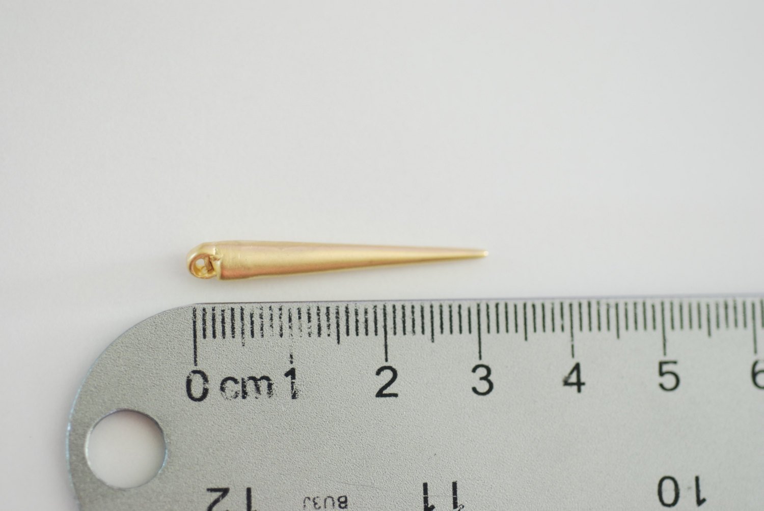 Matte Vermeil Gold Spike Charm - 18k gold plated over sterling silver, Needle charm, dagger spike charm or pendant, Wholesale Supply - HarperCrown