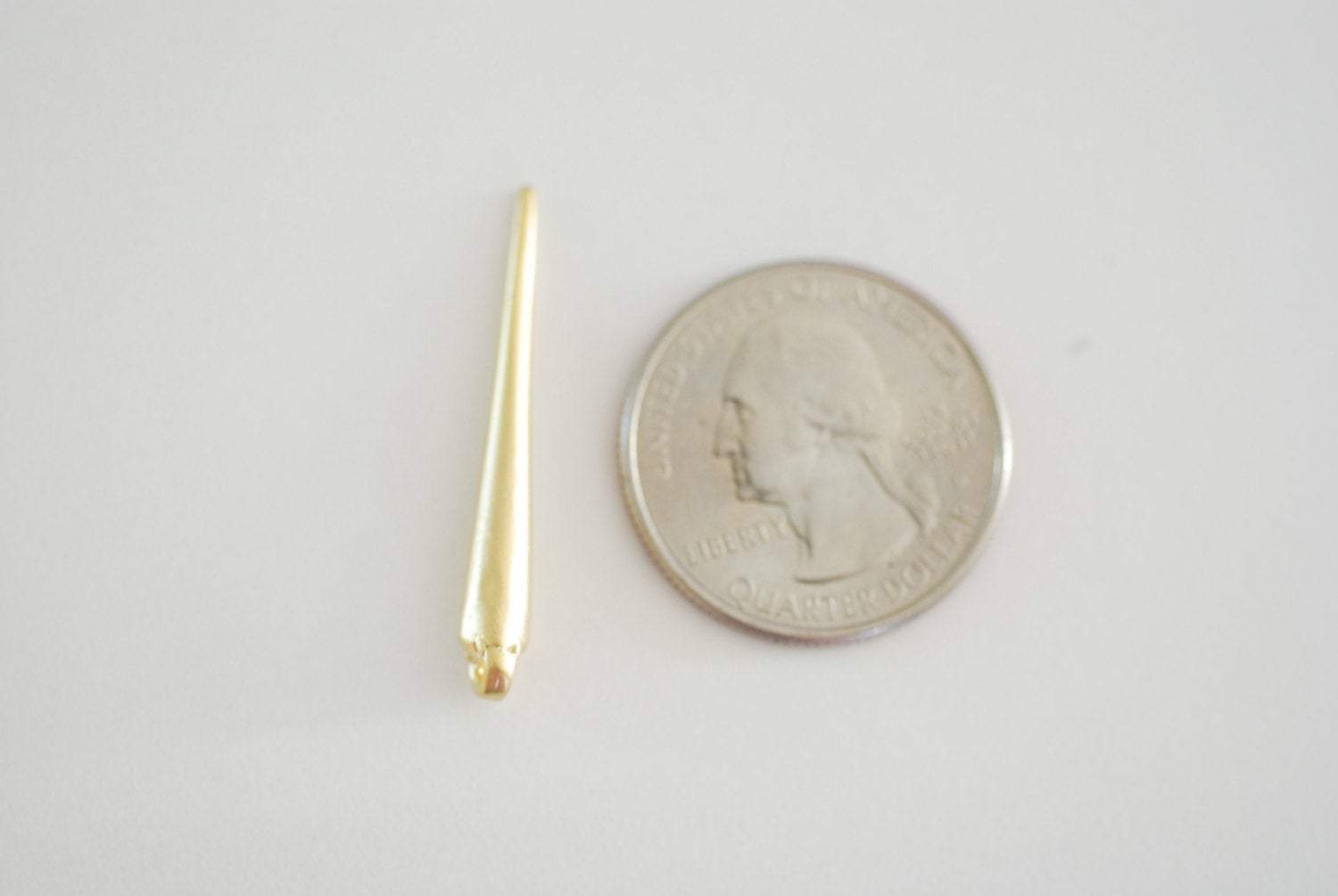 Matte Vermeil Gold Spike Charm - 18k gold plated over sterling silver, Needle charm, dagger spike charm or pendant, Wholesale Supply - HarperCrown