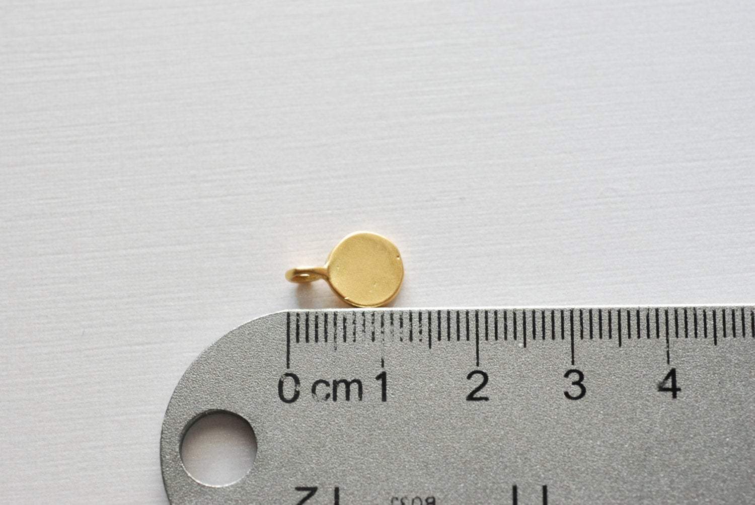 Matte Vermeil Gold Stamping Round Disc- 18k gold plated over Sterling Silver Disc, Personalized gold stamping blanks disc, beads, 162 - HarperCrown