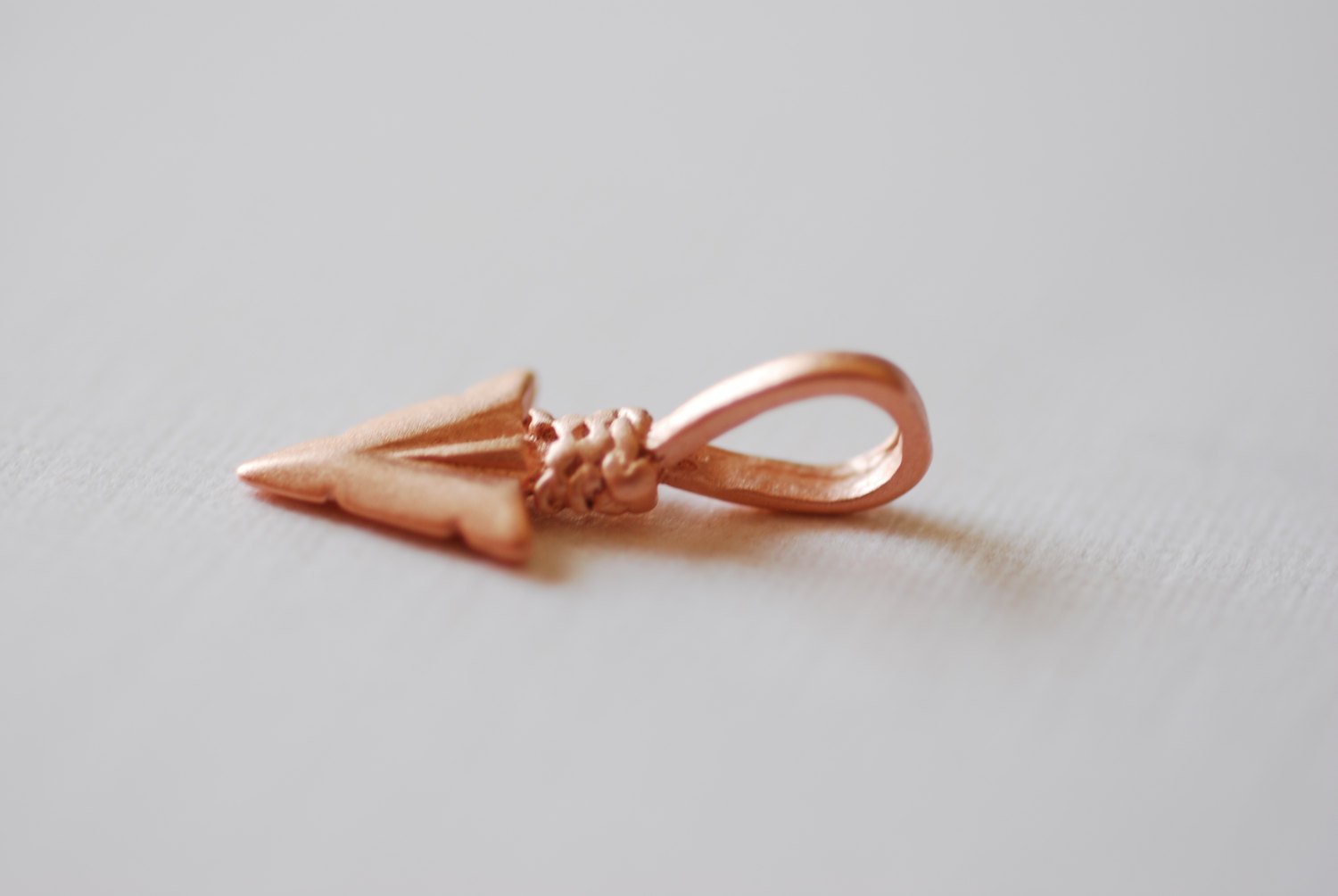 Matte Vermeil Rose Gold Arrow charm, 18k gold over 925 sterling silver Arrow charm, Gold arrow, arrow, arrowhead, arrow charm, vermeil arrow - HarperCrown