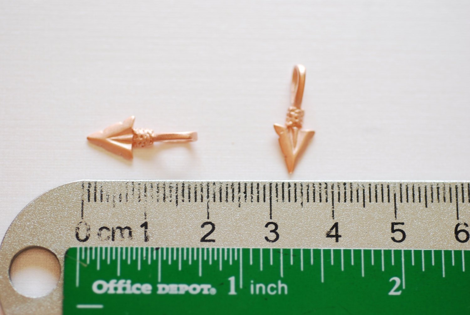 Matte Vermeil Rose Gold Arrow charm, 18k gold over 925 sterling silver Arrow charm, Gold arrow, arrow, arrowhead, arrow charm, vermeil arrow - HarperCrown