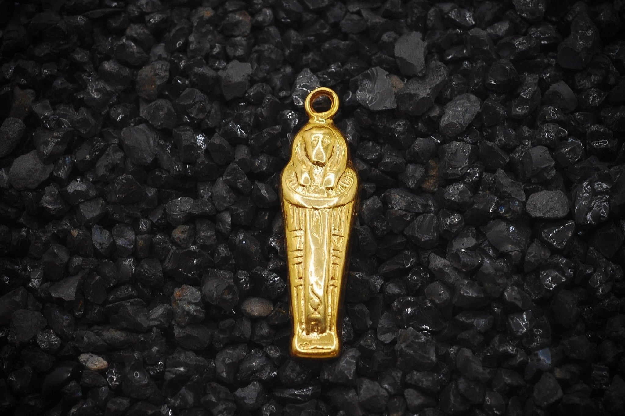 Mummy Tomb Ancient Egyptian Charm | 14K Solid Gold | Jewelry Making Pendant - HarperCrown