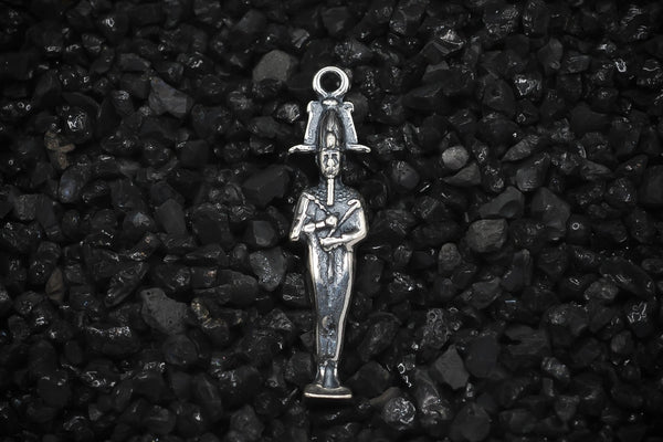 Osiris God of Fertility Ancient Egyptian Charm | 925 Sterling Silver, Oxidized or 18K Gold Plated | Jewelry Making Pendant - HarperCrown