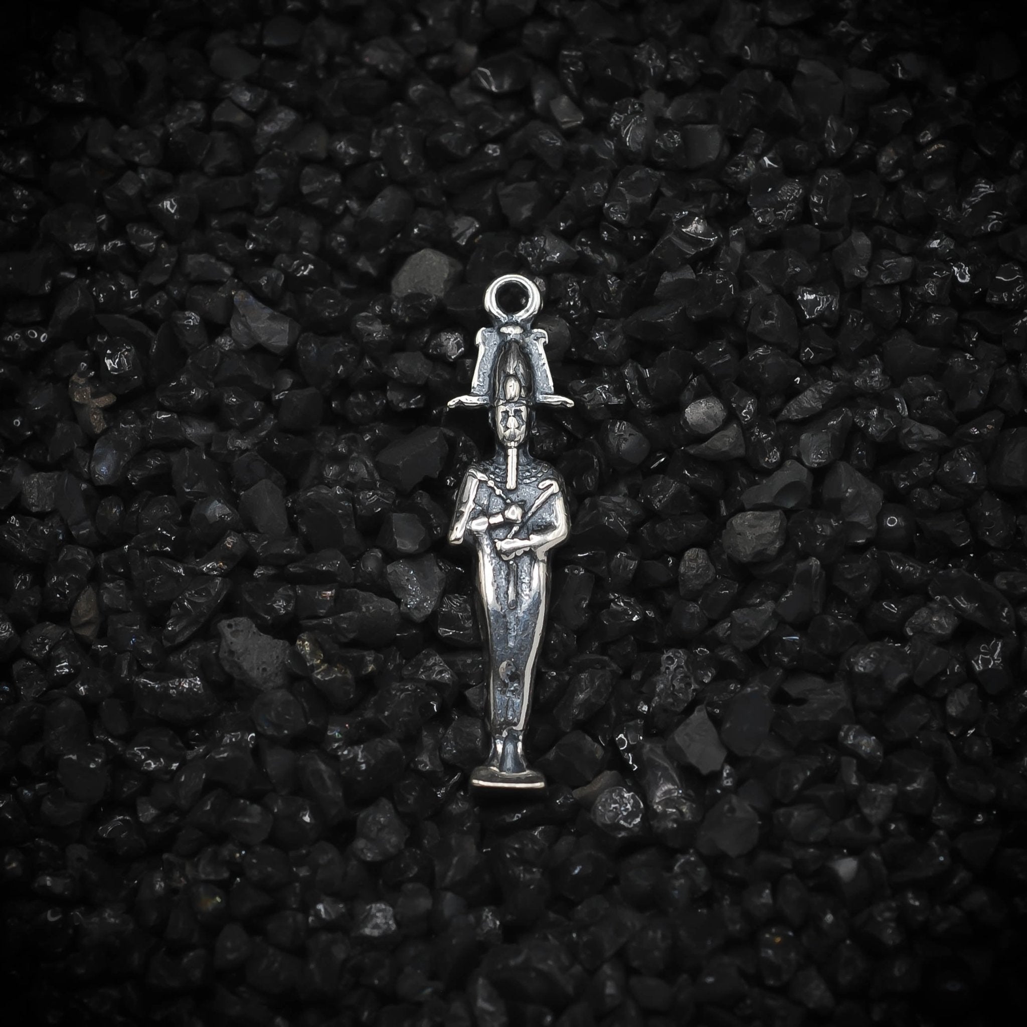 Osiris God of Fertility Ancient Egyptian Charm | 925 Sterling Silver, Oxidized or 18K Gold Plated | Jewelry Making Pendant - HarperCrown