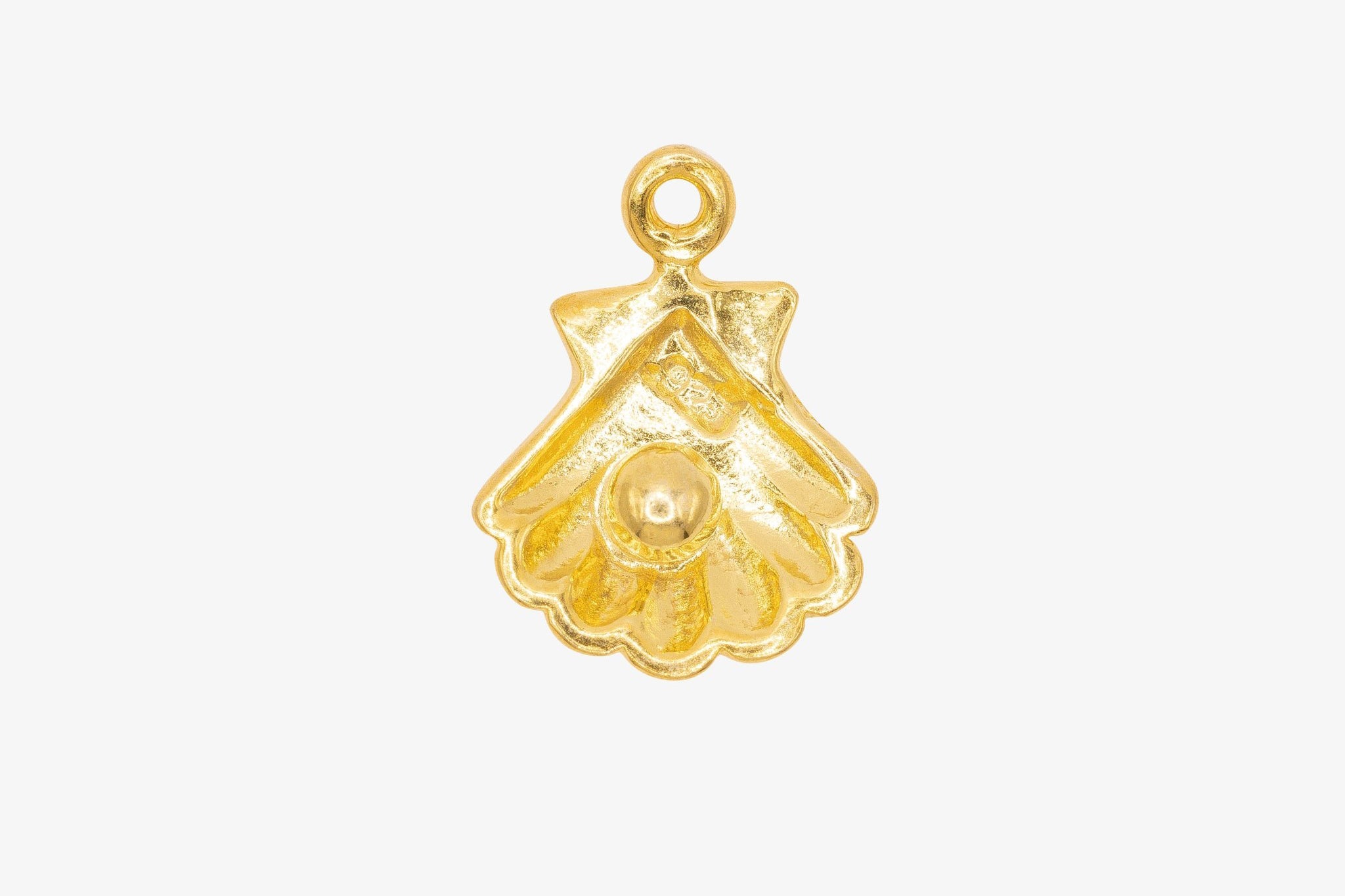 Oyster Shell Charm Wholesale 14K Gold, Solid 14K Gold, G154 - HarperCrown