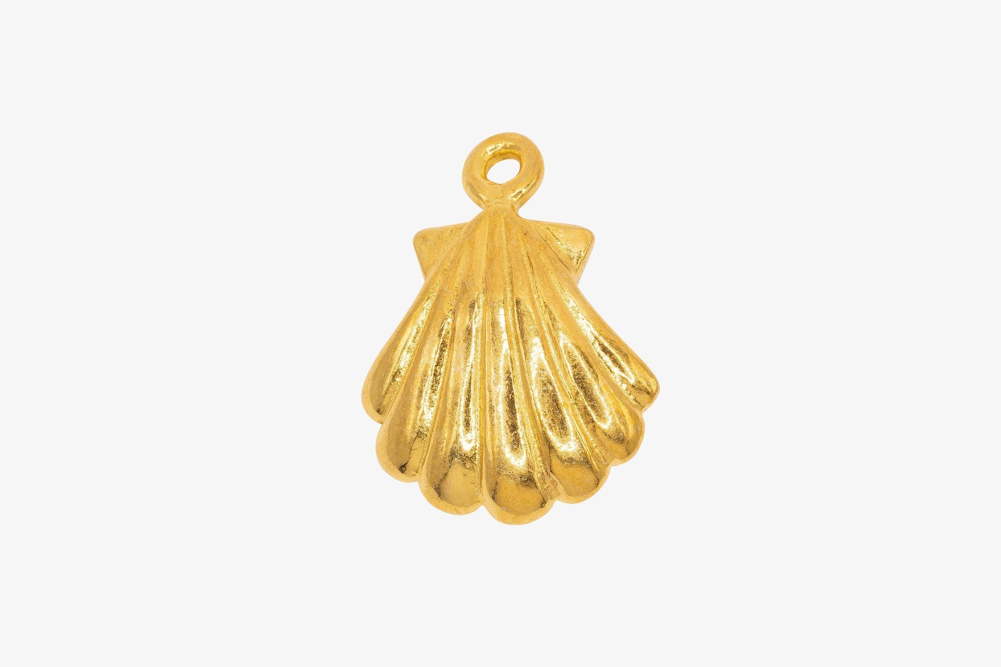 Oyster Shell Charm Wholesale 14K Gold, Solid 14K Gold, G154 - HarperCrown