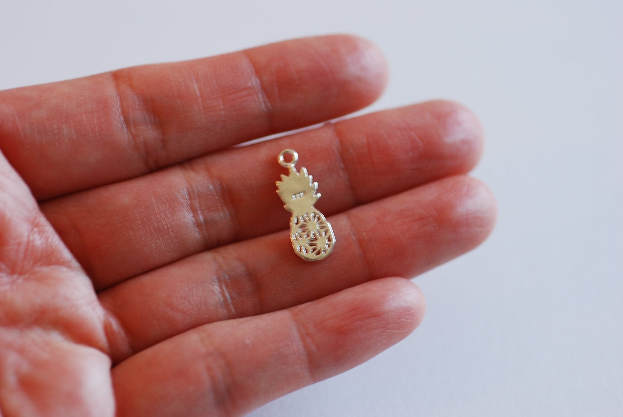 Pineapple Charm- Vermeil, 22k Gold Plated Over Sterling Silver, Pineapple Charm, Pinecone, Hawaiian Pineapple, Be a Pineapple, Pinecone, 428 - HarperCrown