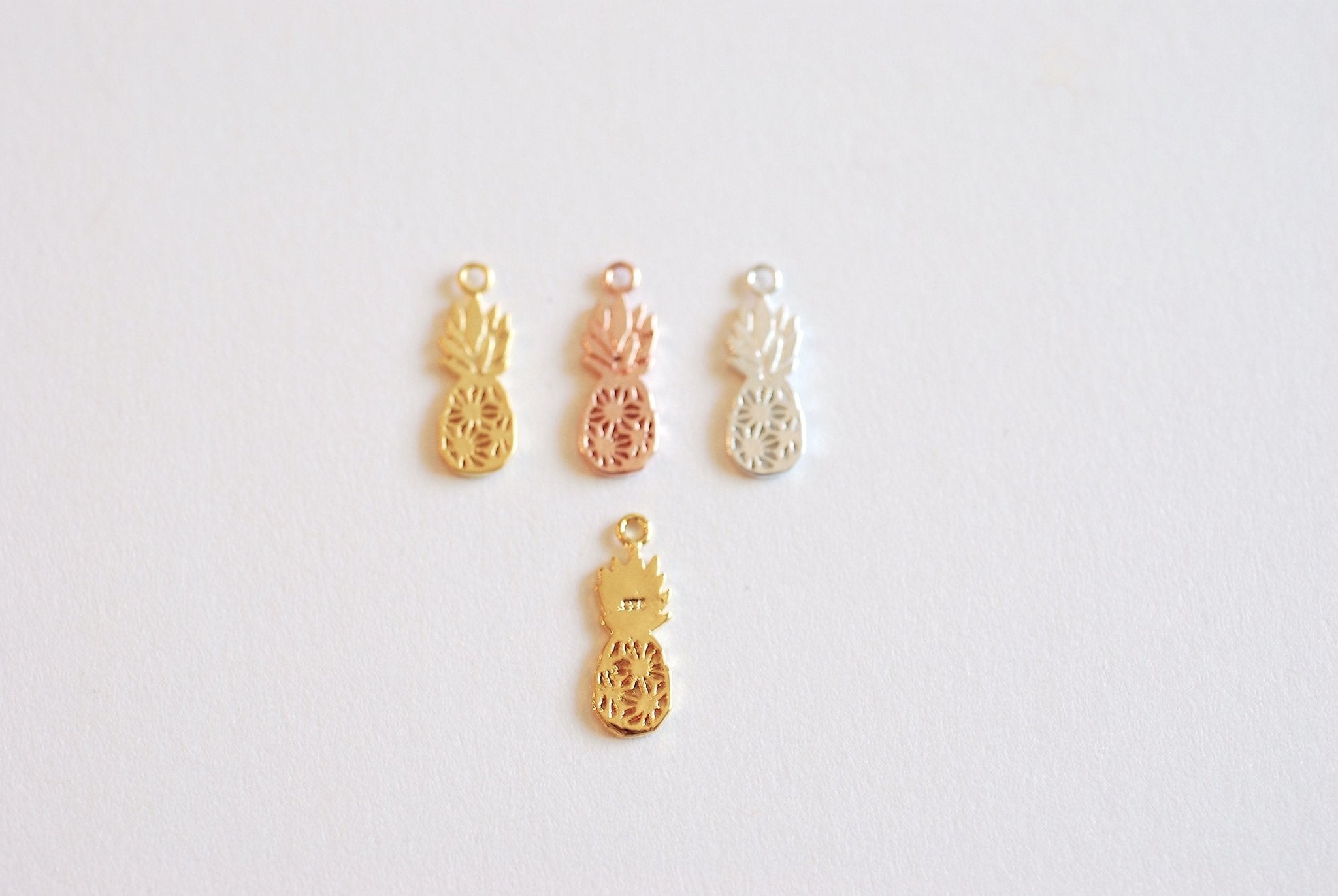 Pineapple Charm- Vermeil, 22k Gold Plated Over Sterling Silver, Pineapple Charm, Pinecone, Hawaiian Pineapple, Be a Pineapple, Pinecone, 428 - HarperCrown