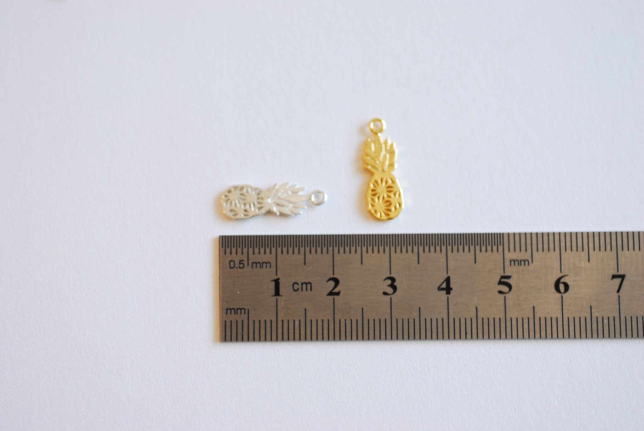 Pineapple Charm- Vermeil, 22k Gold Plated Over Sterling Silver, Pineapple Charm, Pinecone, Hawaiian Pineapple, Be a Pineapple, Pinecone, 428 - HarperCrown