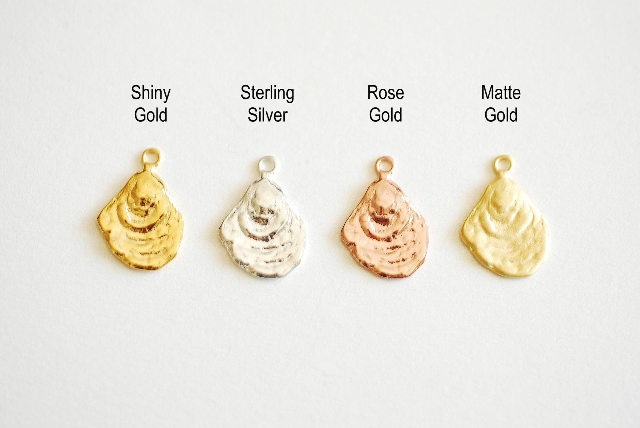 Pink Rose Gold Oyster Charm, Gold Seashell Charm, Shell Charm, Oyster Charm, Beach Charm, Clam Shell, Shell Charm, Mussel Shell, Ocean, 373 - HarperCrown