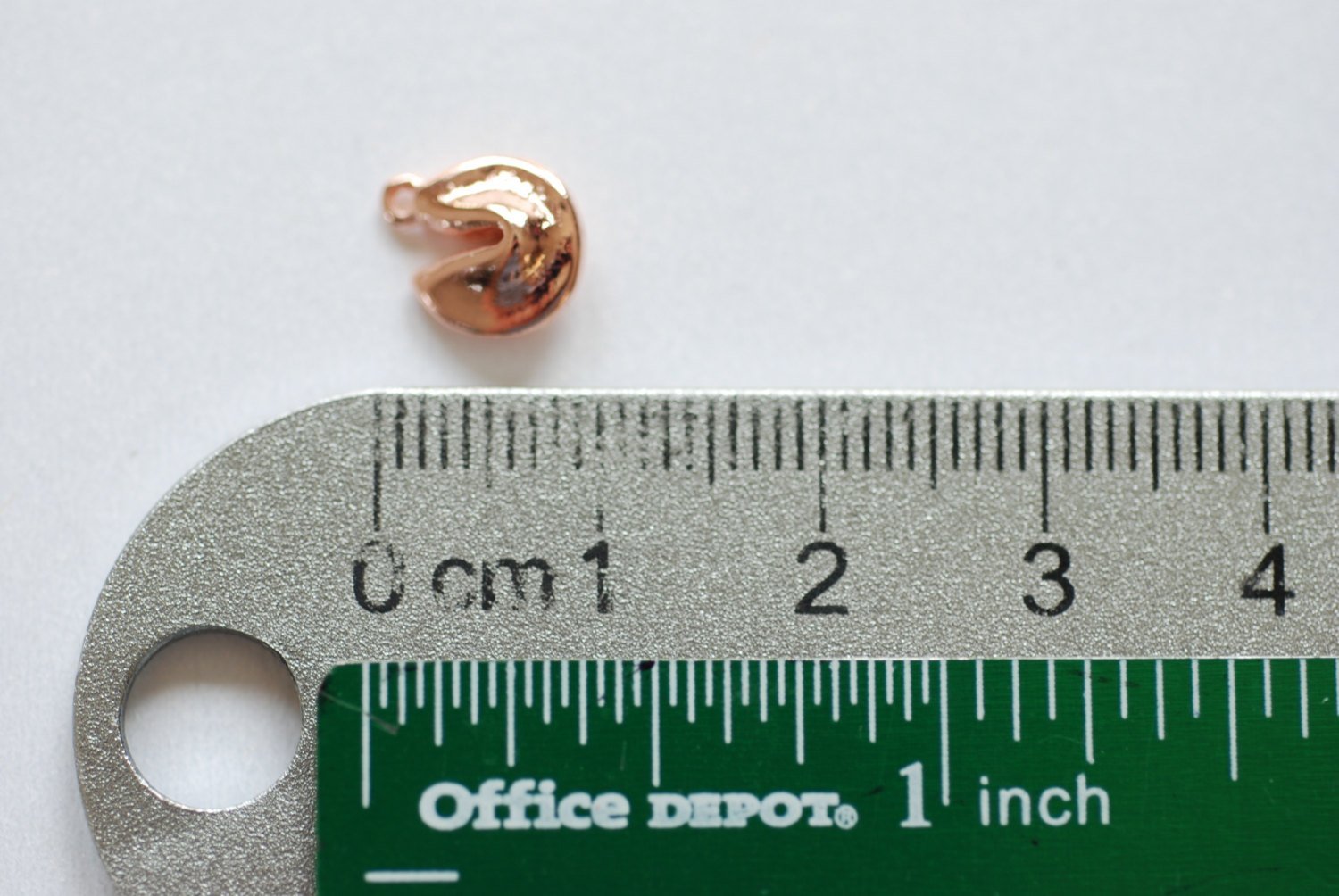 Pink Rose Gold Vermeil Fortune Cookie Charm -18k rose gold plated over Sterling Silver, Rose gold Cookie Charm Pendant, Cookie Charm, 96 - HarperCrown
