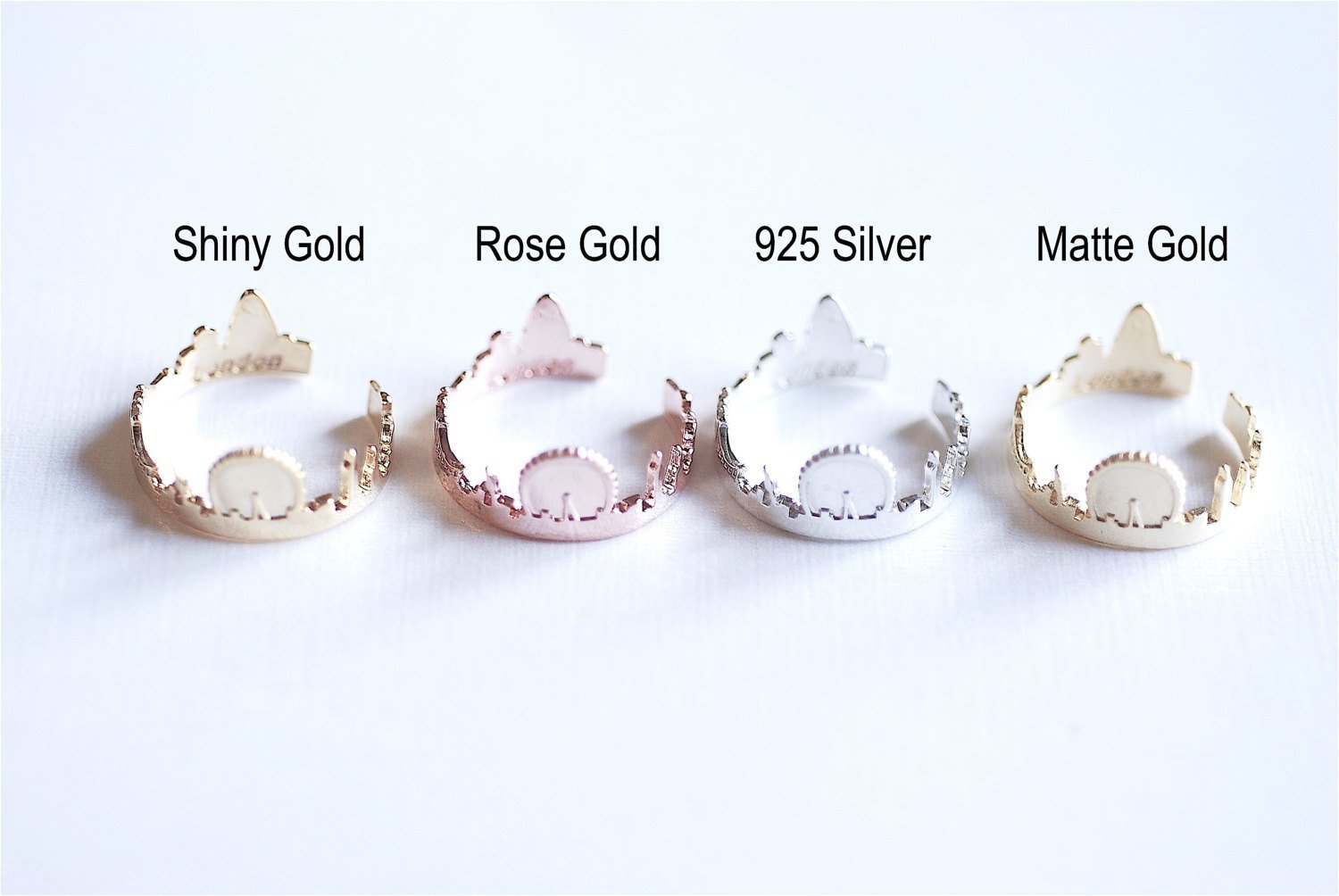 Pink Rose Gold Vermeil London Cityscape Ring- 18k gold over Sterling Silver Skyline Ring, Great Britain Ring, Adjustable Ring, Ring Band,279 - HarperCrown