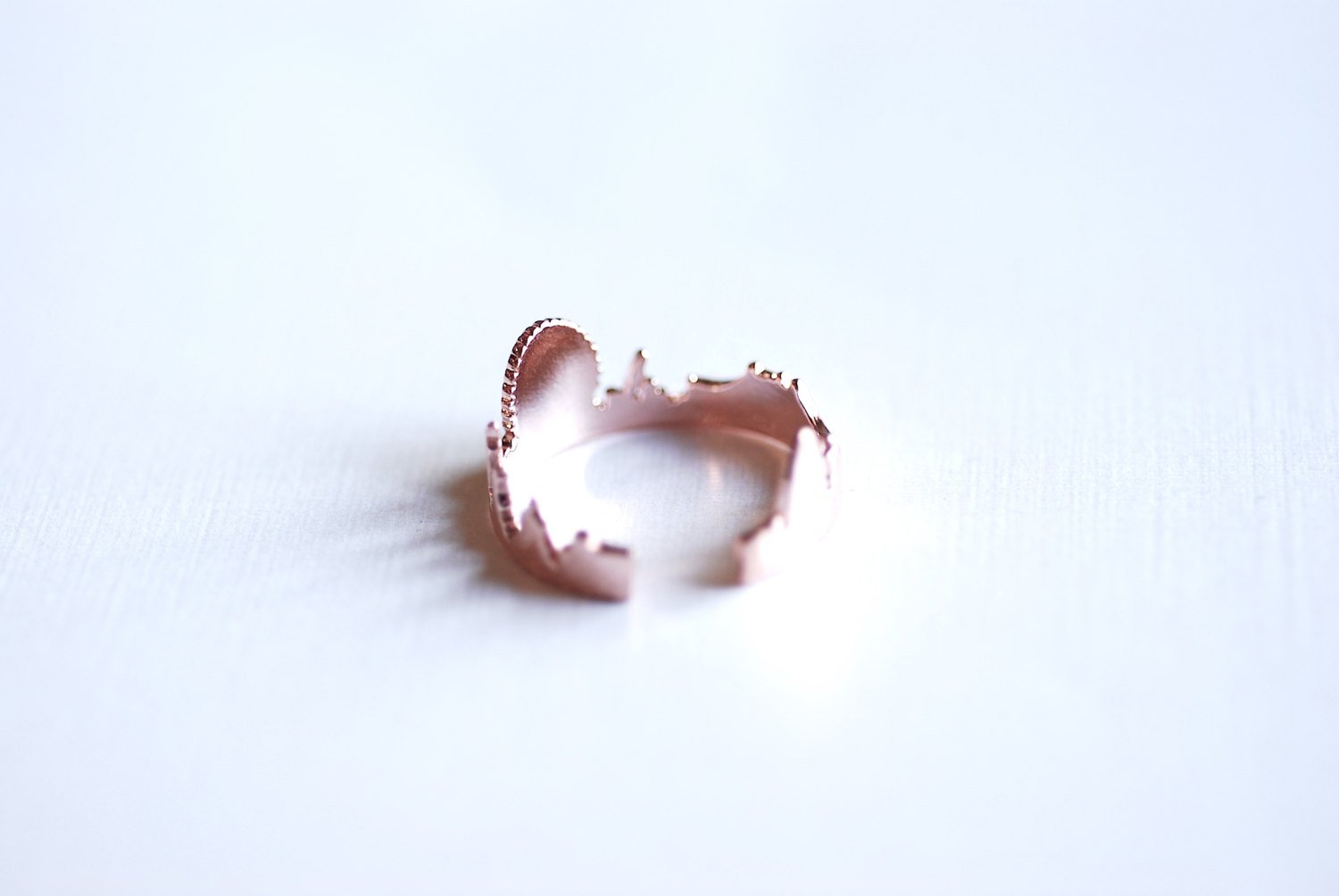 Pink Rose Gold Vermeil London Cityscape Ring- 18k gold over Sterling Silver Skyline Ring, Great Britain Ring, Adjustable Ring, Ring Band,279 - HarperCrown