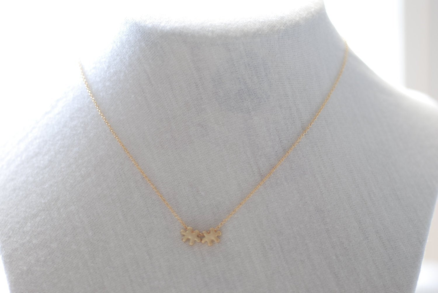 Puzzle Piece Necklace, Autism Necklace, Autism Puzzle Piece Charm, Tiny Puzzle Necklace, Autism Awareness, Autism Jewelry by HeirloomEnvy - HarperCrown