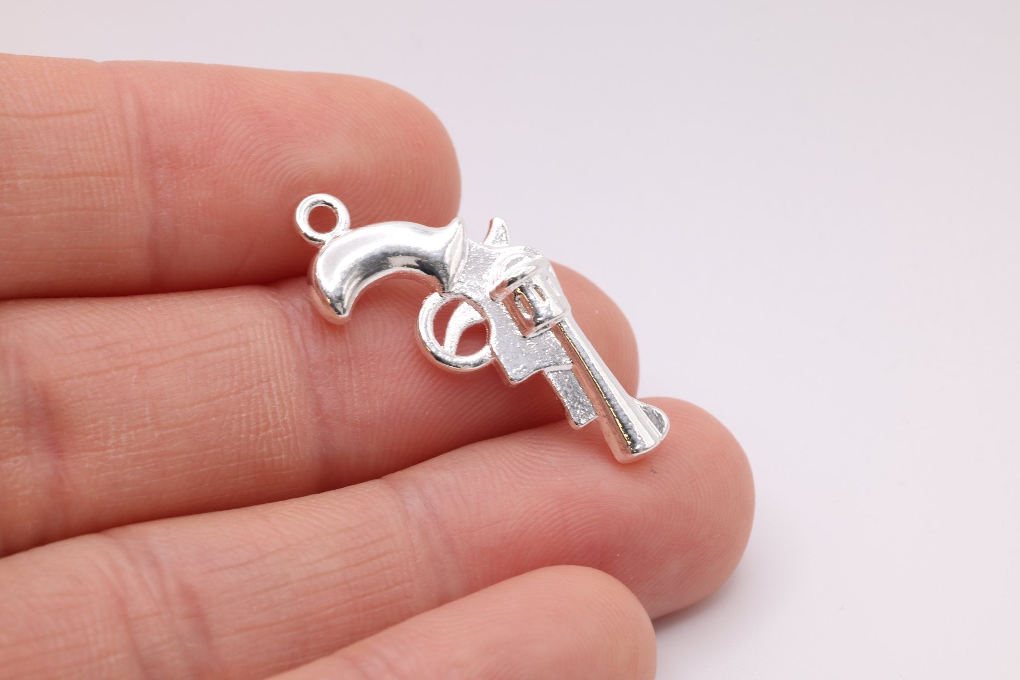 Revolver Gun Charm, 925 Sterling Silver, 652 - HarperCrown