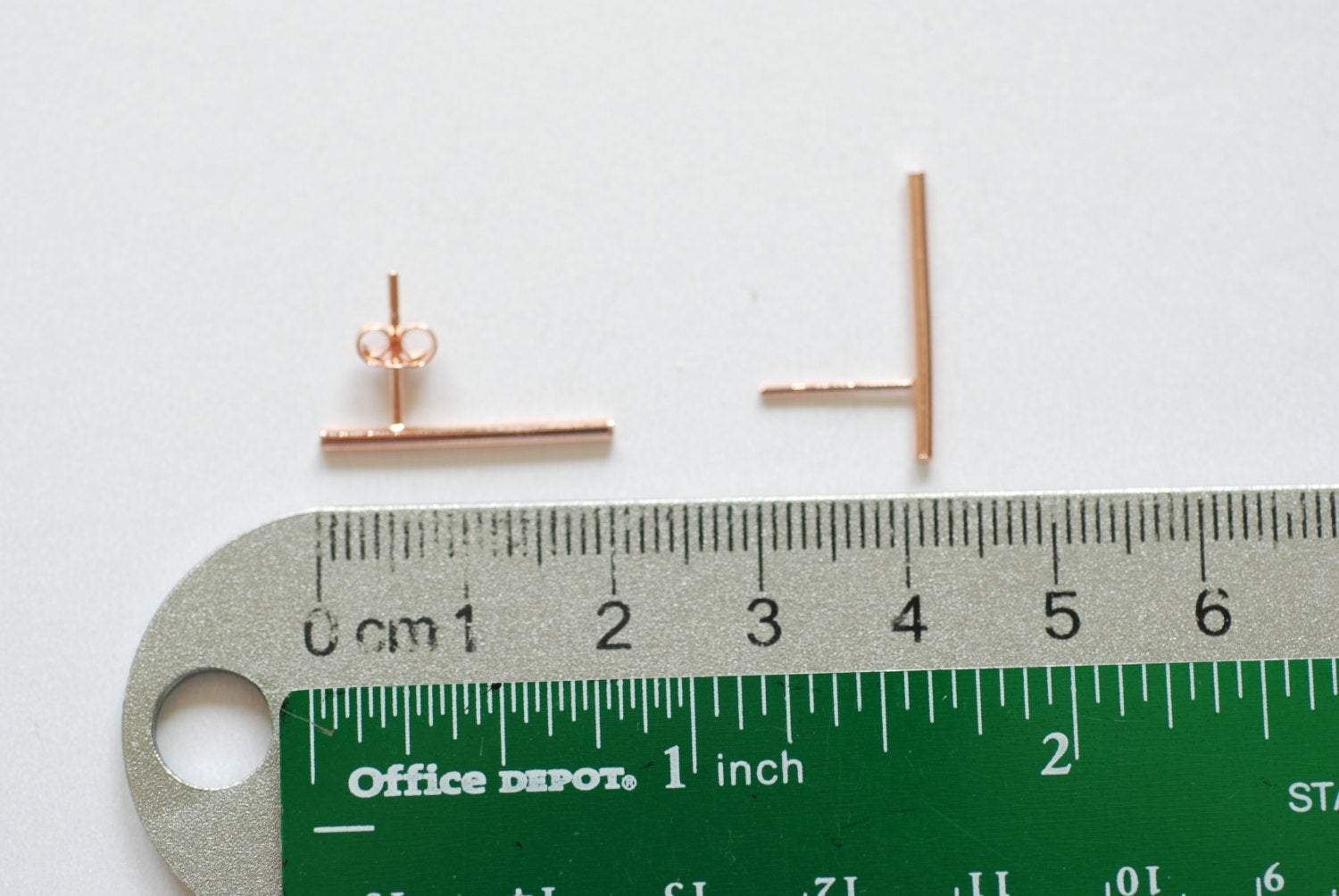 Rose Gold Bar Earrings, Line Earrings, Stick earrings, bar stud earrings, minimalist earrings,Filament earrings, Ear Climbers, Post Earrings - HarperCrown