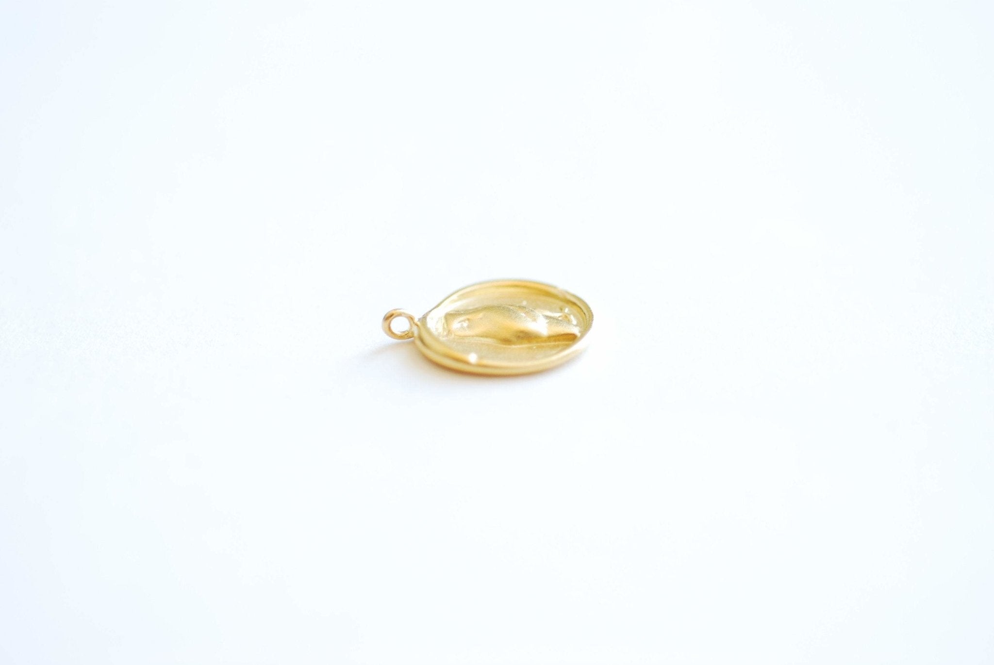 Round Owl Charm - 18k gold plated over 925 sterling silver, Athena Goddess Greek Owl Wisdom, Antique Coin, Greek Goddess Charm 493 - HarperCrown